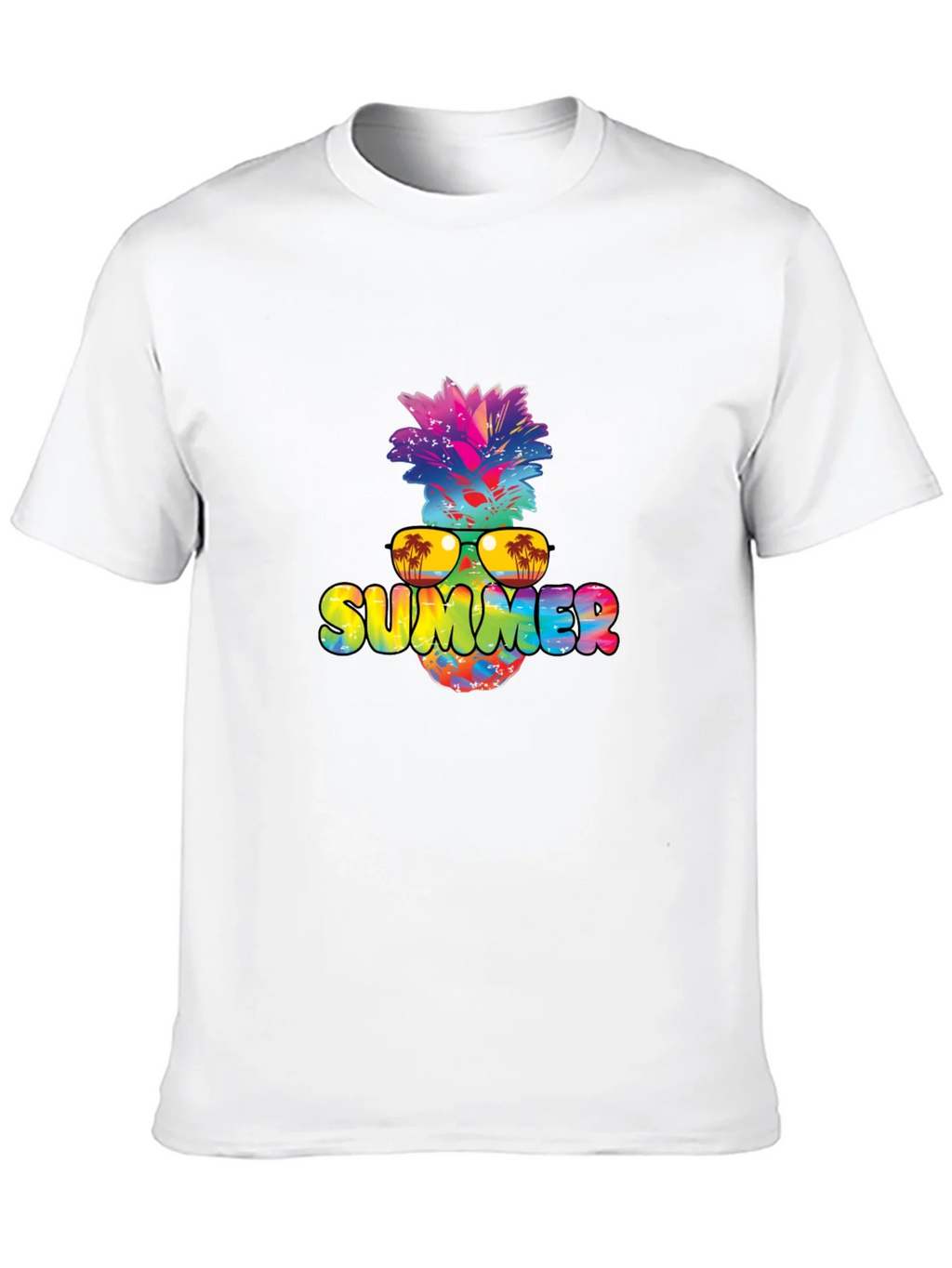 Summer Pineapple Graphic Print Black T-Shirt product image 12