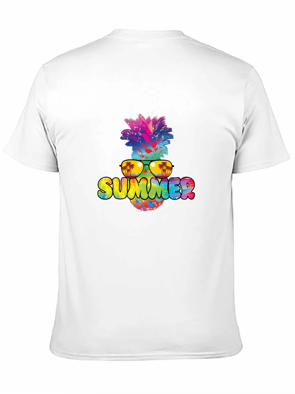 Summer Pineapple Graphic Print Black T-Shirt product image 2