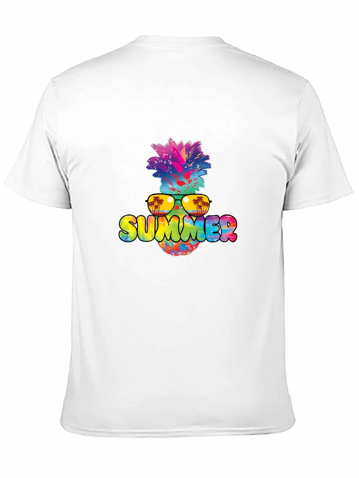 Summer Pineapple Graphic Print Black T-Shirt product image 2