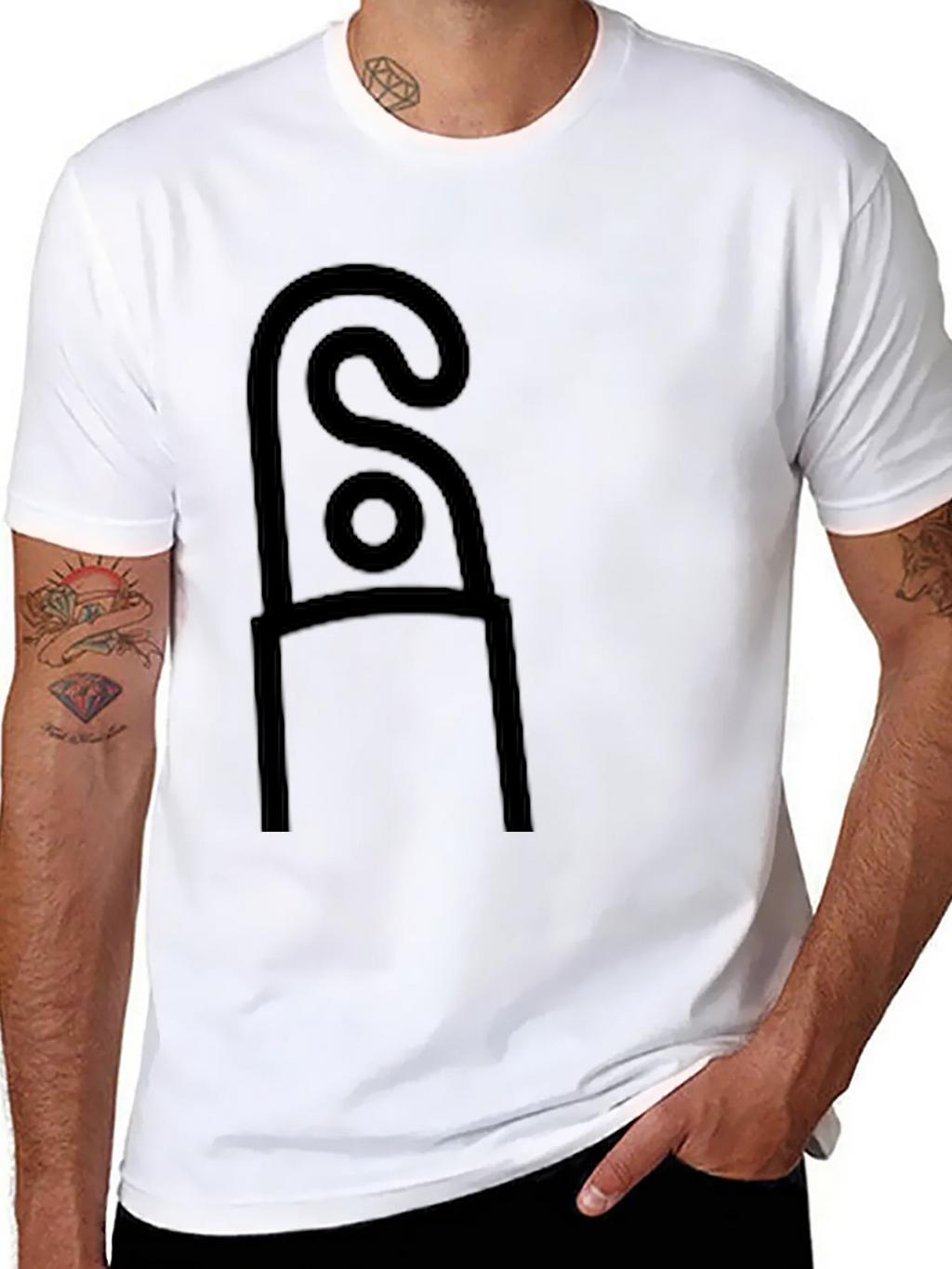 Abstract Symbol Black Tee - Modern Minimalist Style product image 10