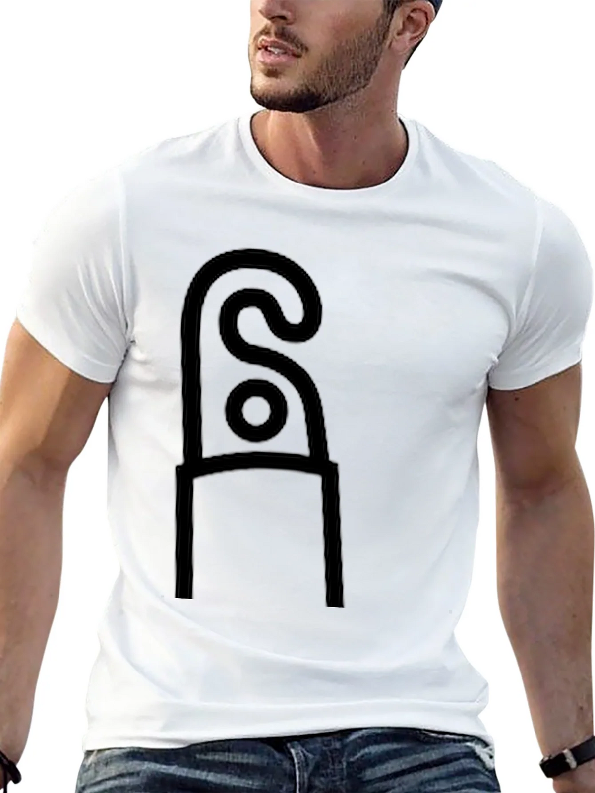 Abstract Symbol Black Tee - Modern Minimalist Style product image 4