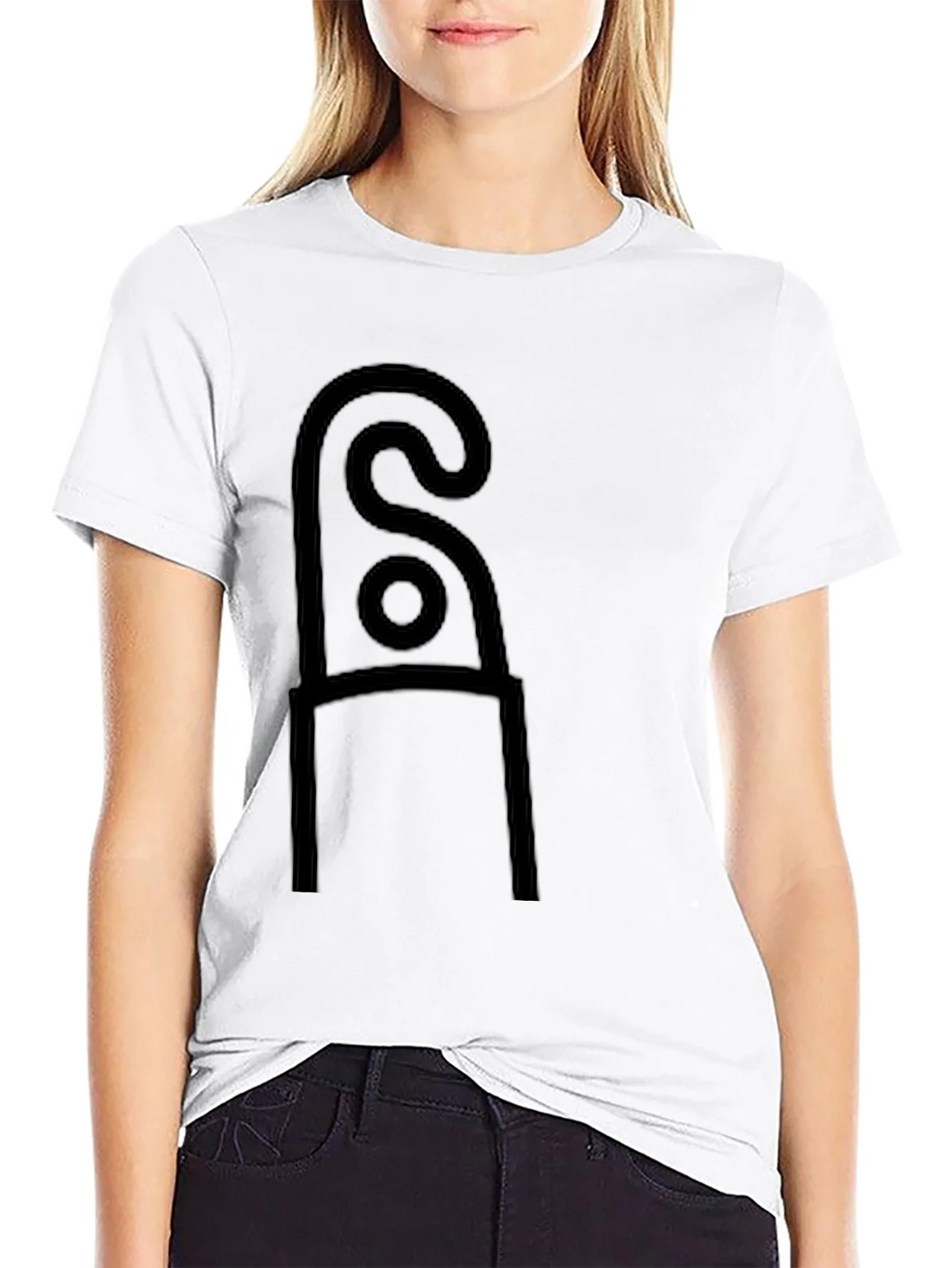 Abstract Symbol Black Tee - Modern Minimalist Style product image 11