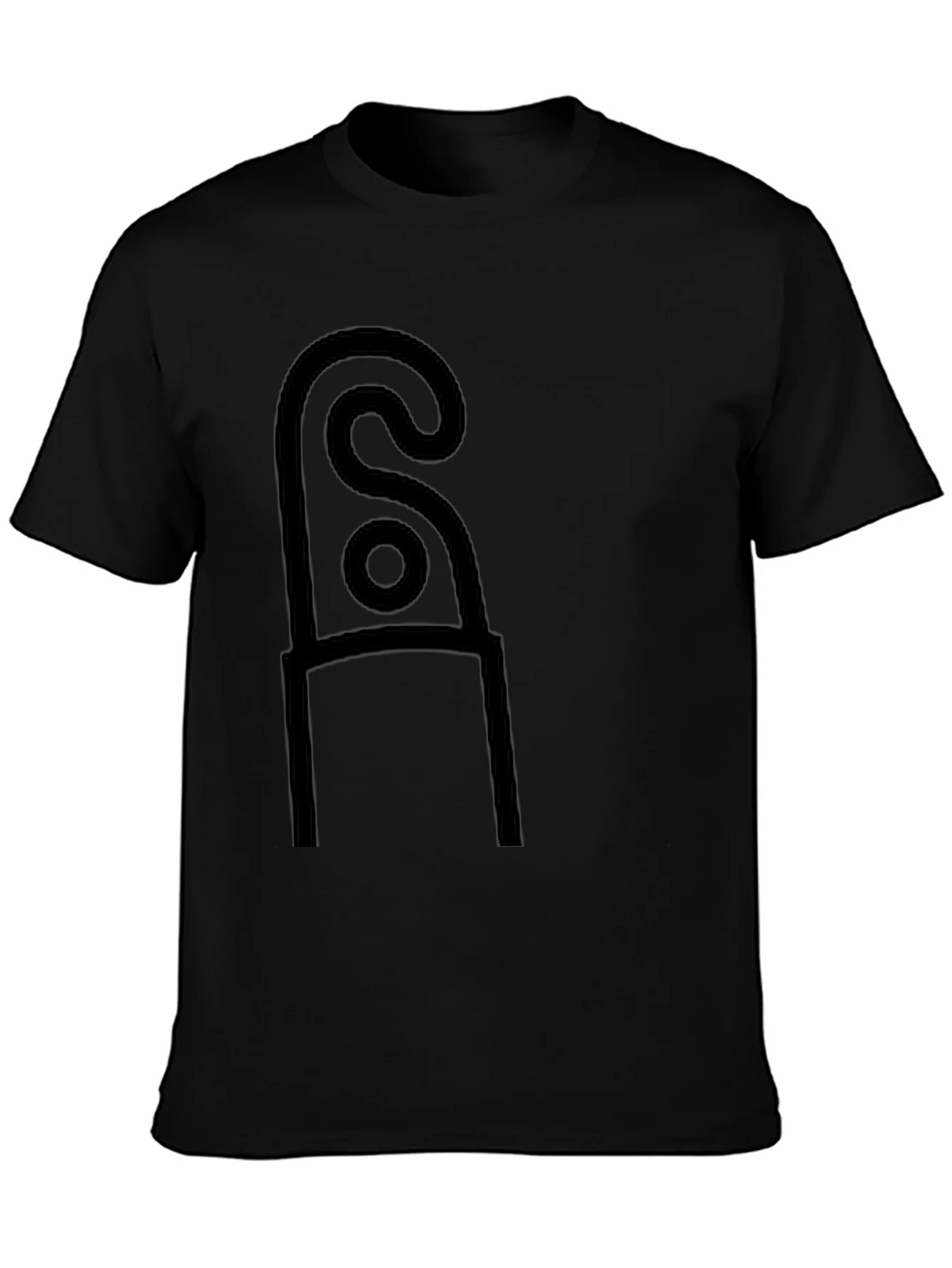 Abstract Symbol Black Tee - Modern Minimalist Style product image 6