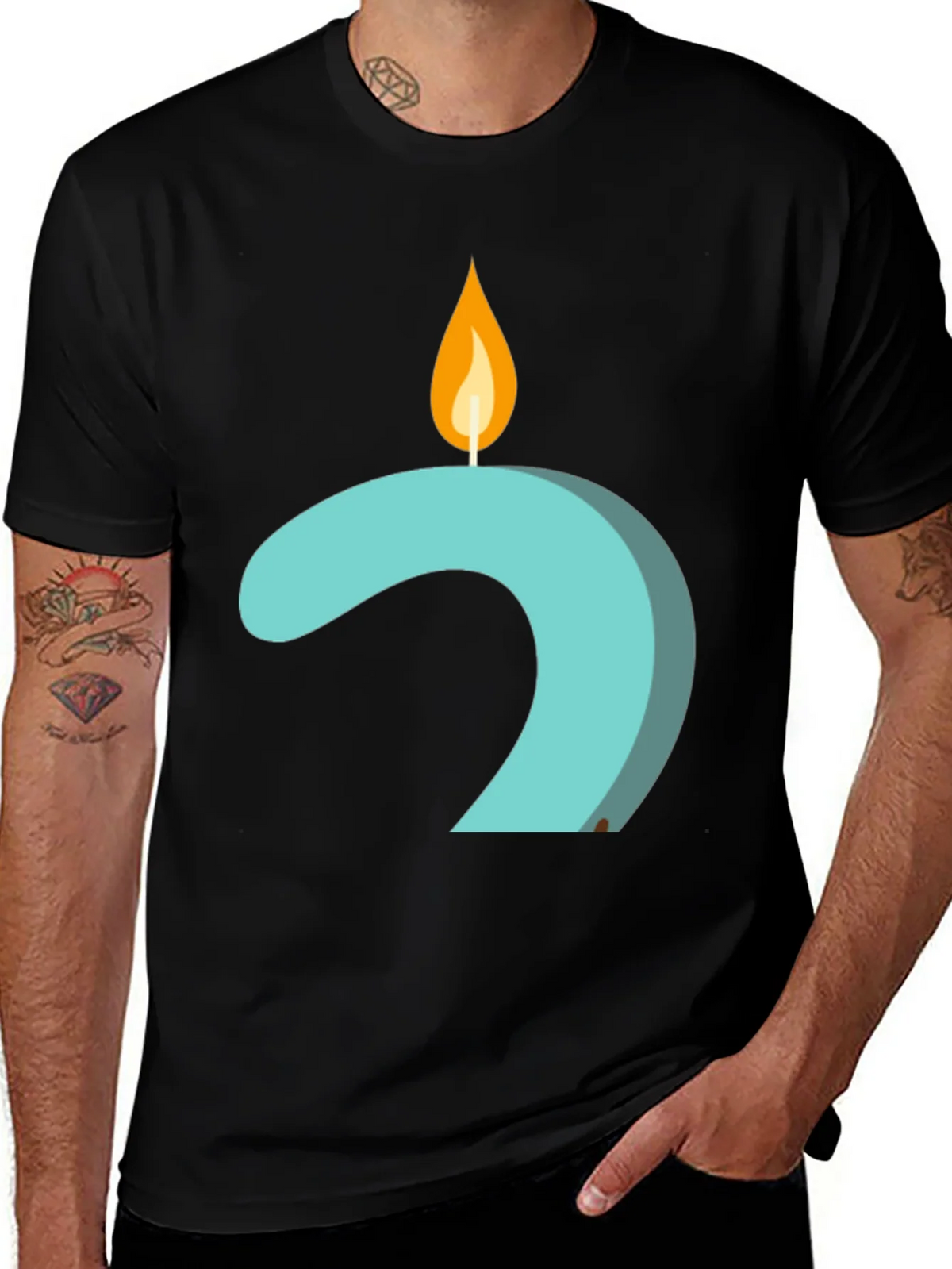 Candle Number 2 Graphic Tee - Black product image 1