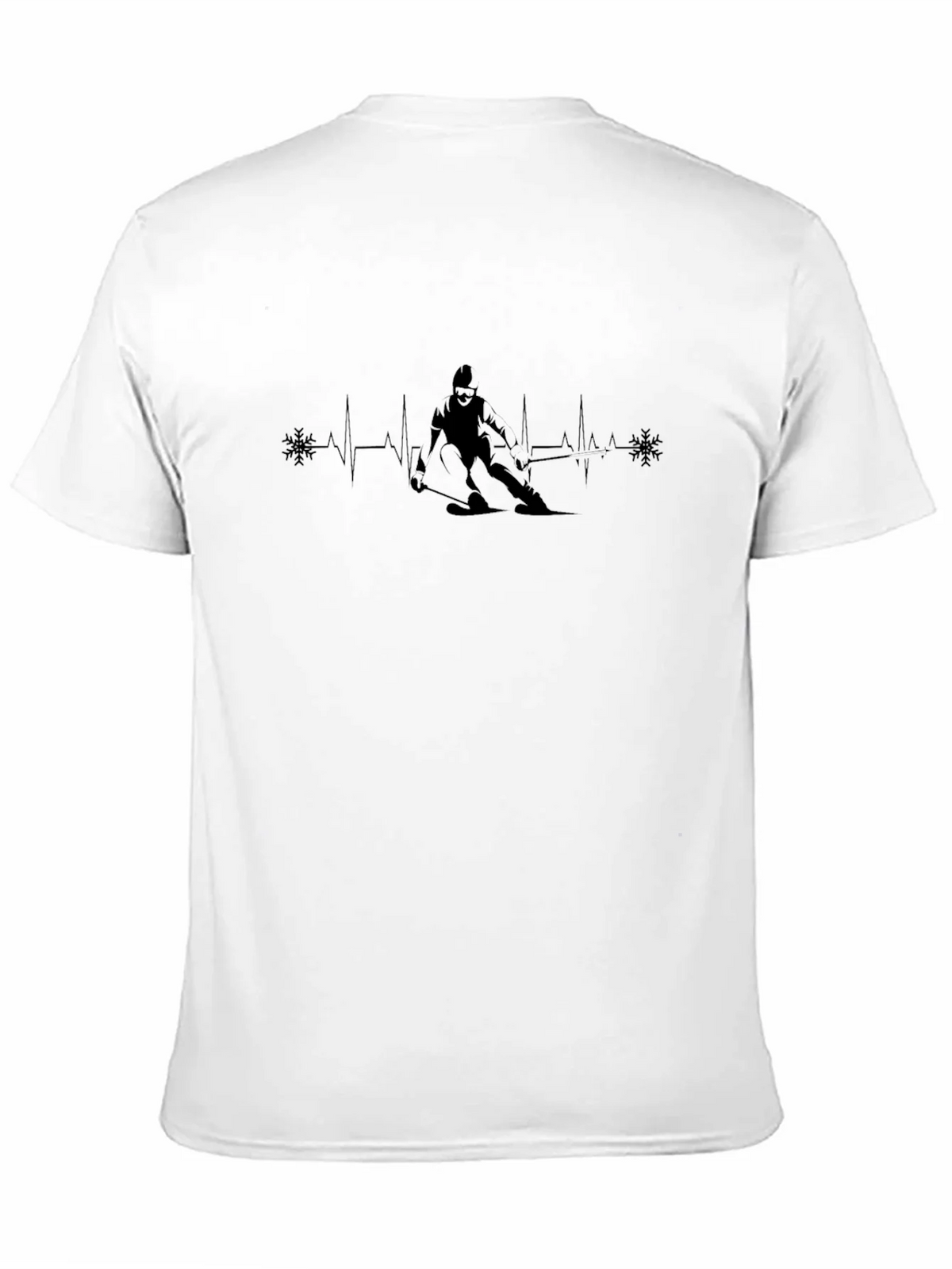 Ski Heartbeat T-Shirt - Black Cotton Tee for Skiing product image 2