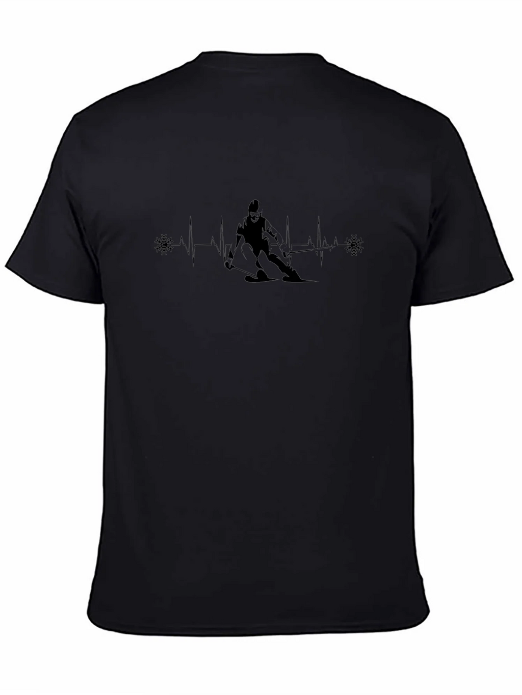 Ski Heartbeat T-Shirt - Black Cotton Tee for Skiing product image 7
