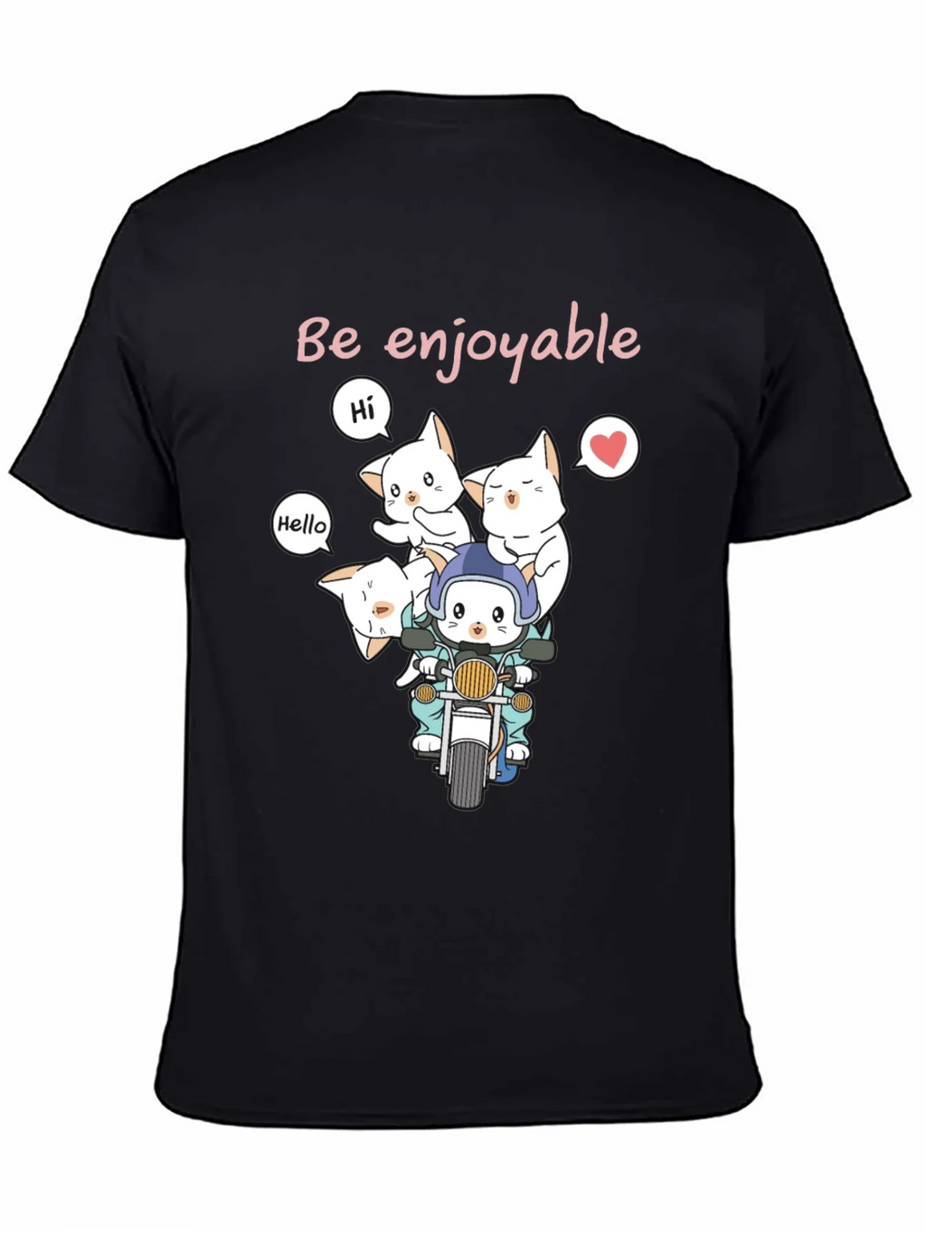Cute Cats on Motorcycle Graphic T-Shirt product image 7