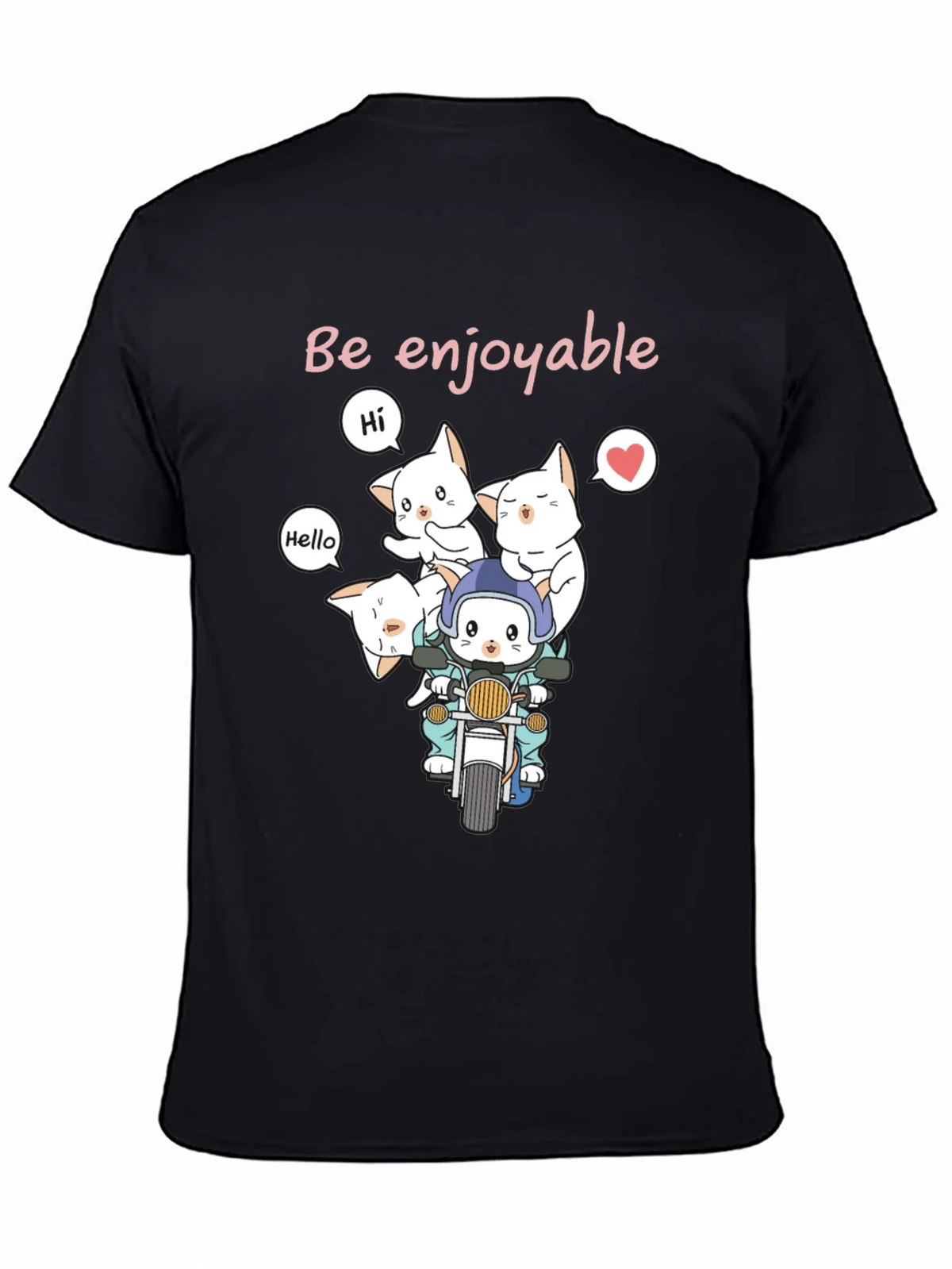 Cute Cats on Motorcycle Graphic T-Shirt product image 7
