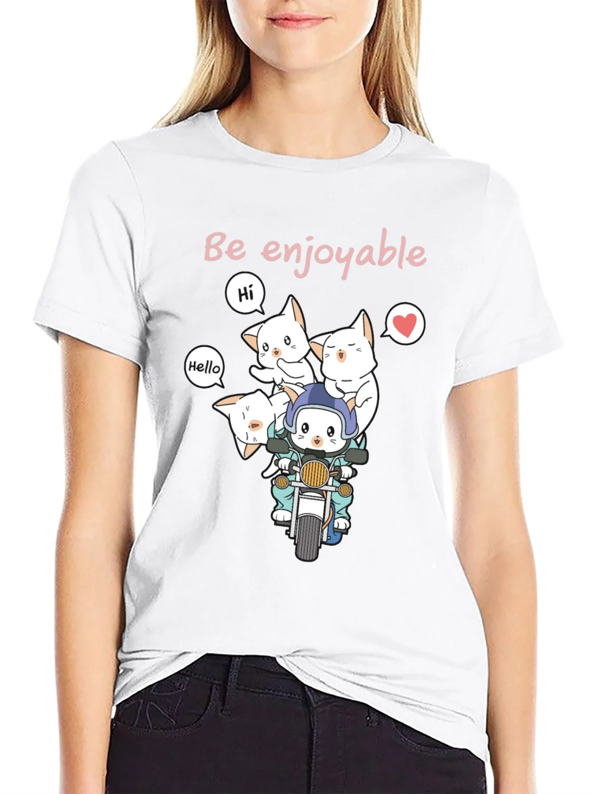 Cute Cats on Motorcycle Graphic T-Shirt product image 11