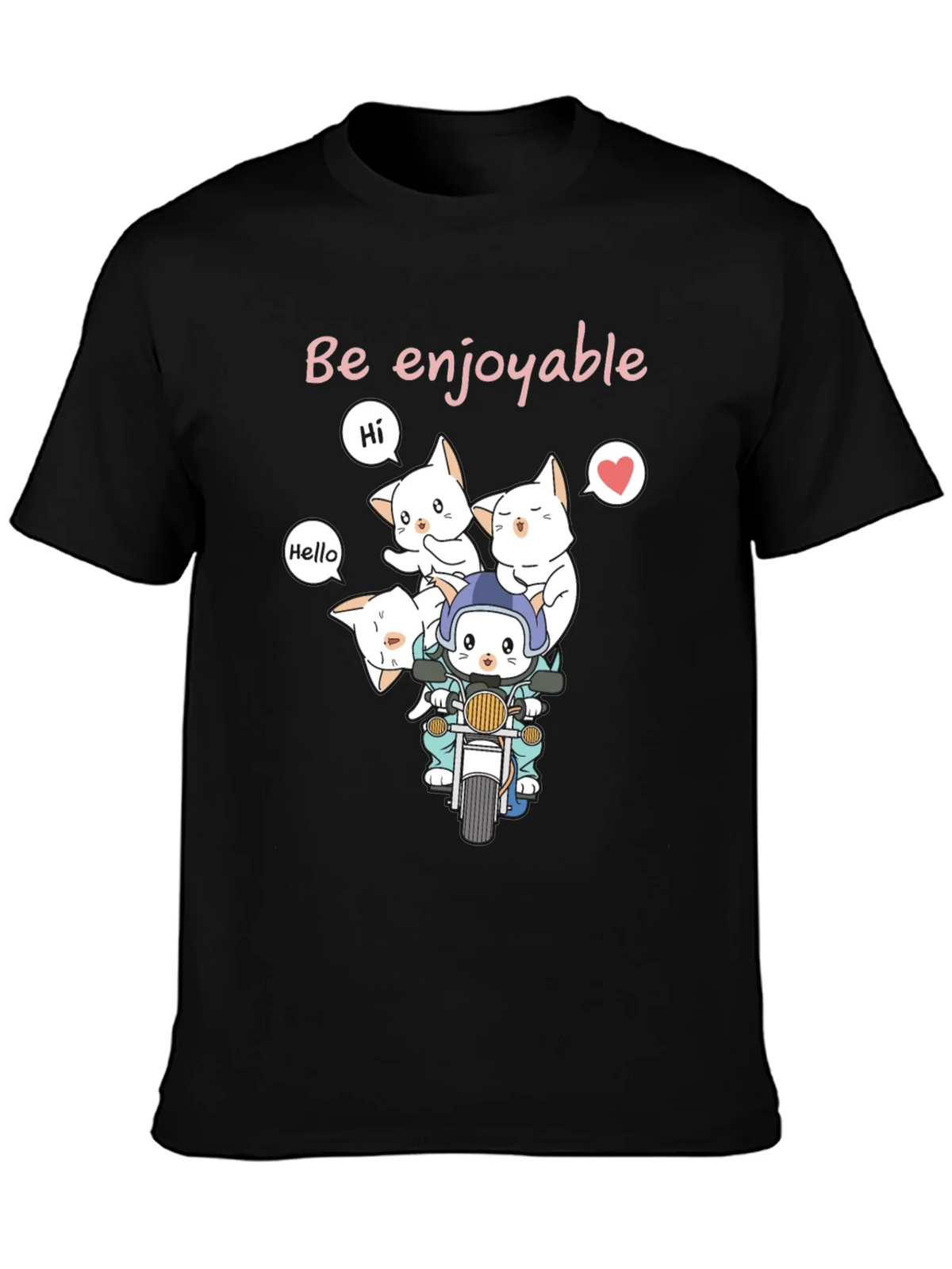 Cute Cats on Motorcycle Graphic T-Shirt product image 6
