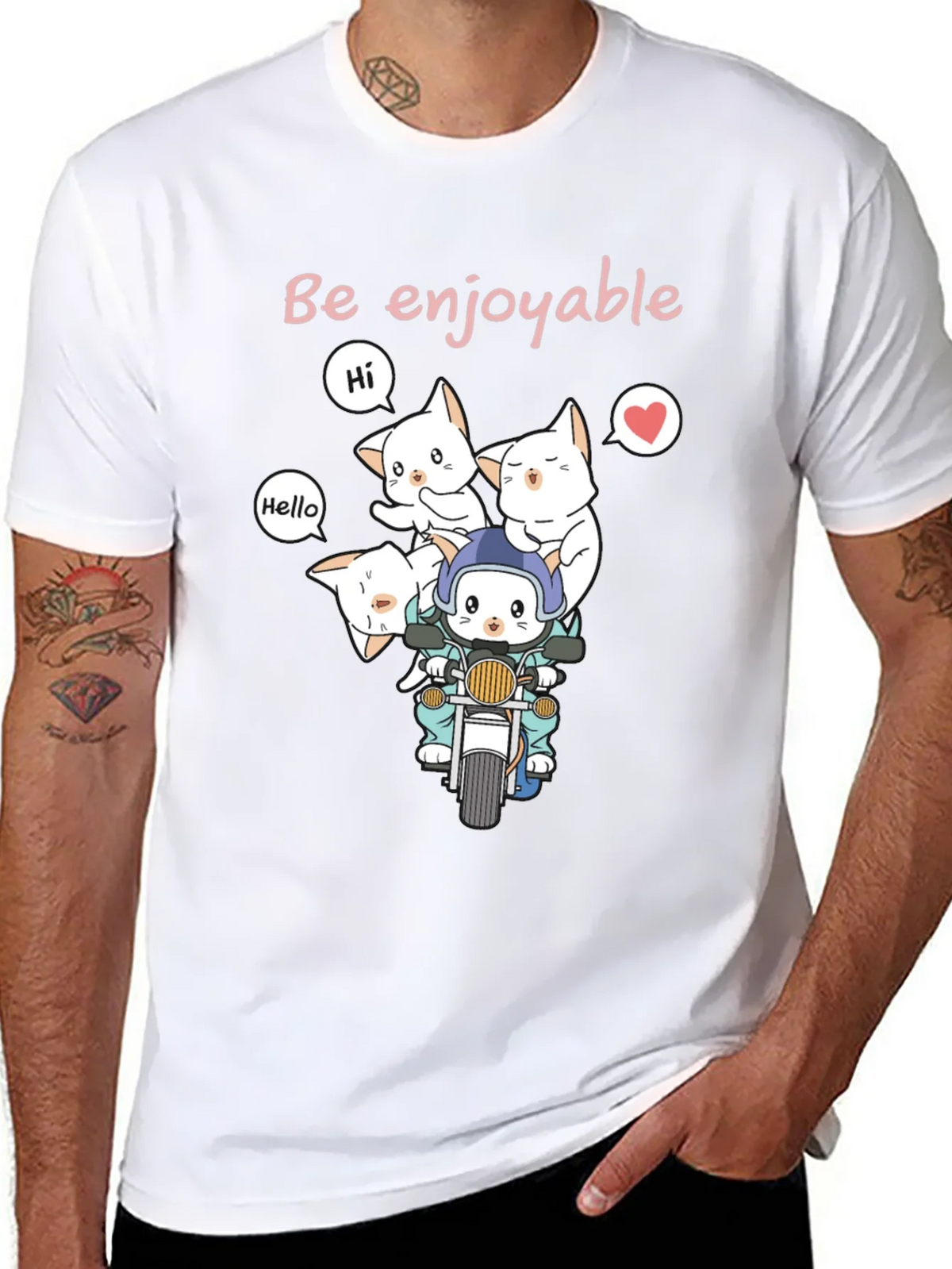 Cute Cats on Motorcycle Graphic T-Shirt product image 10