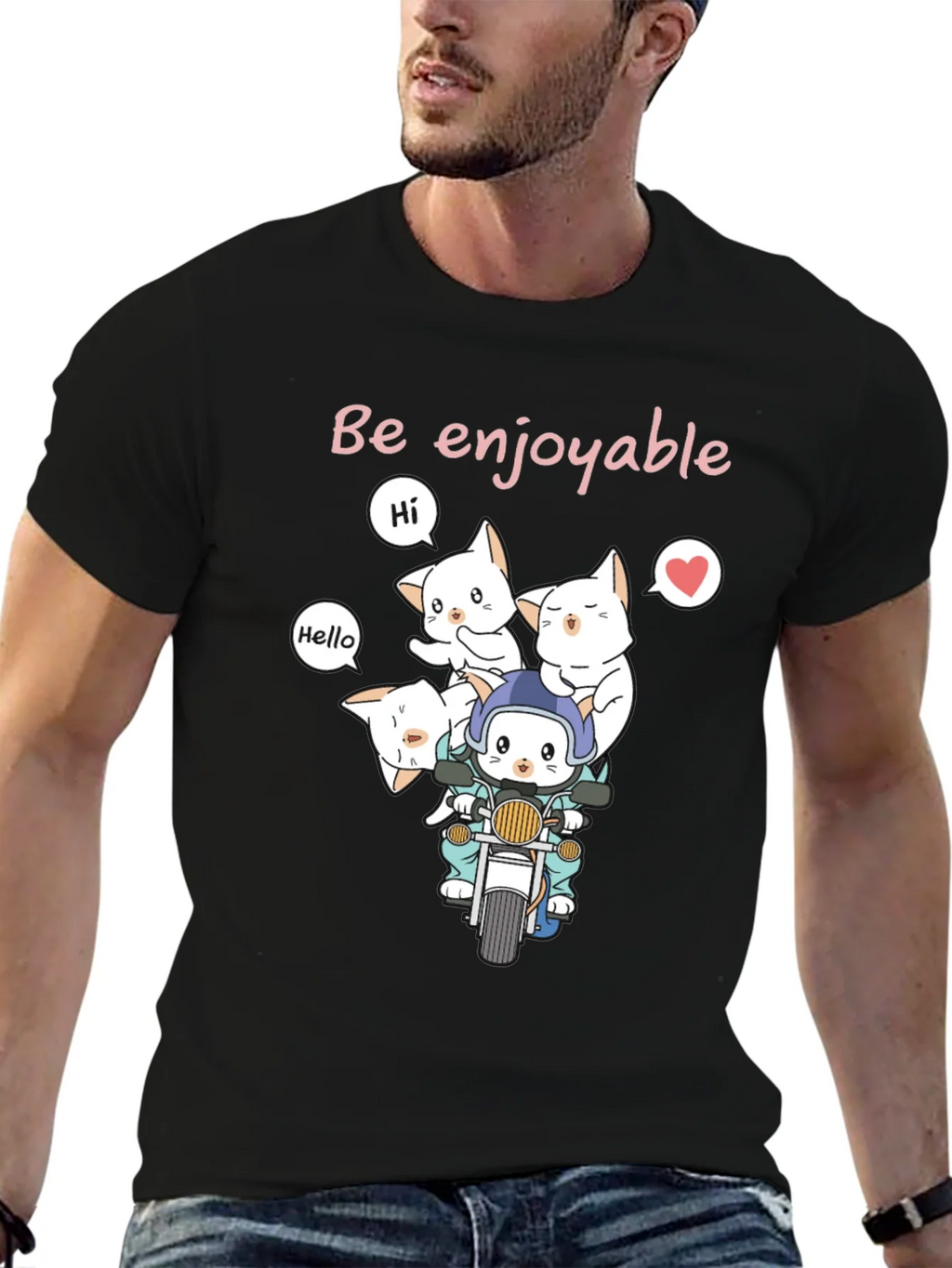 Cute Cats on Motorcycle Graphic T-Shirt product image 9