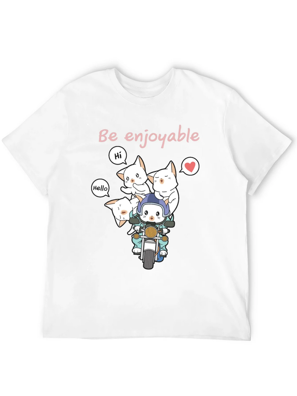 Cute Cats on Motorcycle Graphic T-Shirt product image 3