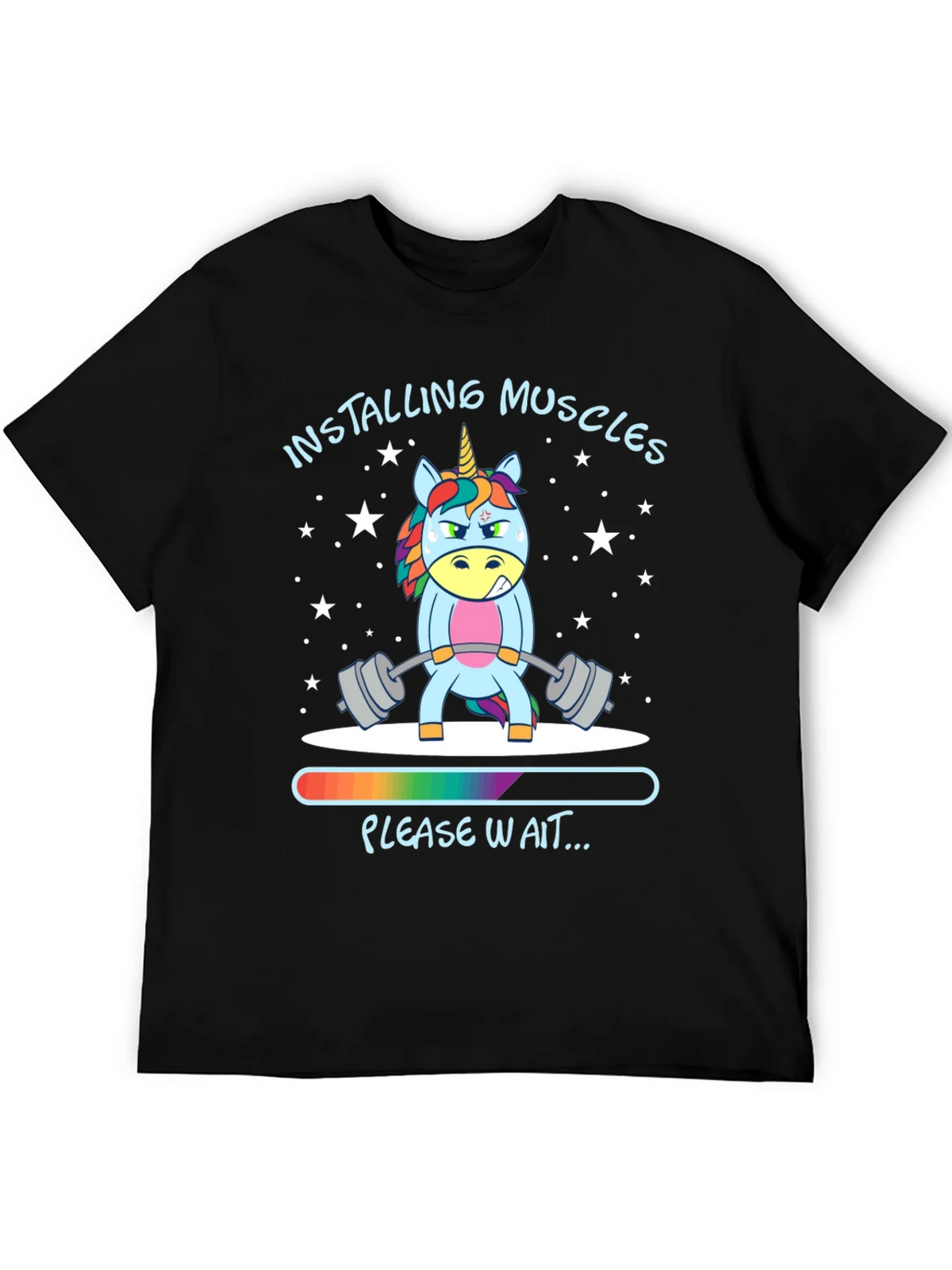 Installing Muscles Unicorn Black T-Shirt product image 8
