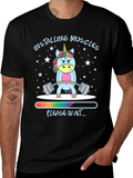 Installing Muscles Unicorn Black T-Shirt product image 1