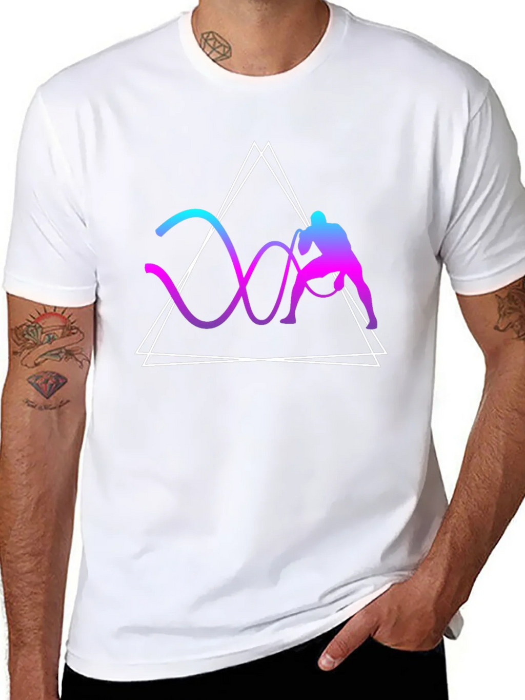 Geometric Battle Rope Training Graphic Tee product image 10