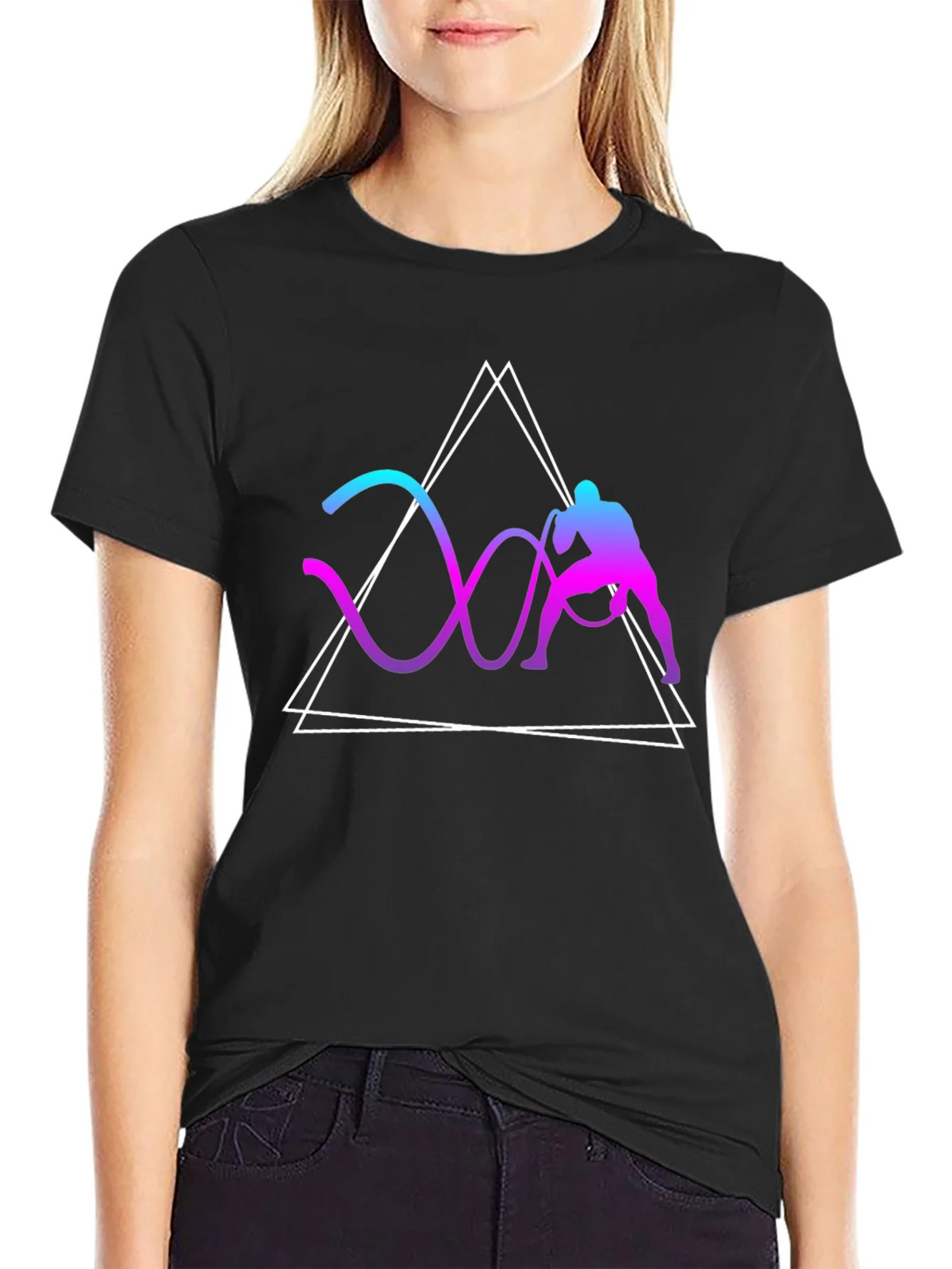 Geometric Battle Rope Training Graphic Tee product image 5