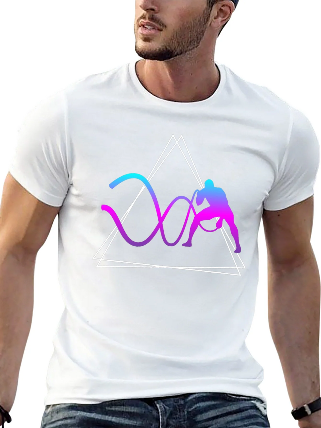 Geometric Battle Rope Training Graphic Tee product image 4