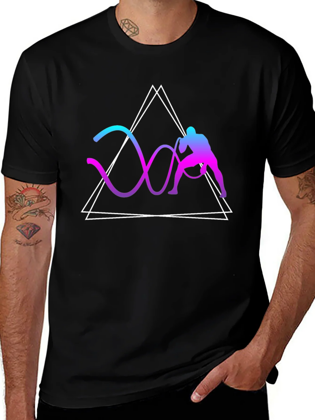 Geometric Battle Rope Training Graphic Tee product image 1