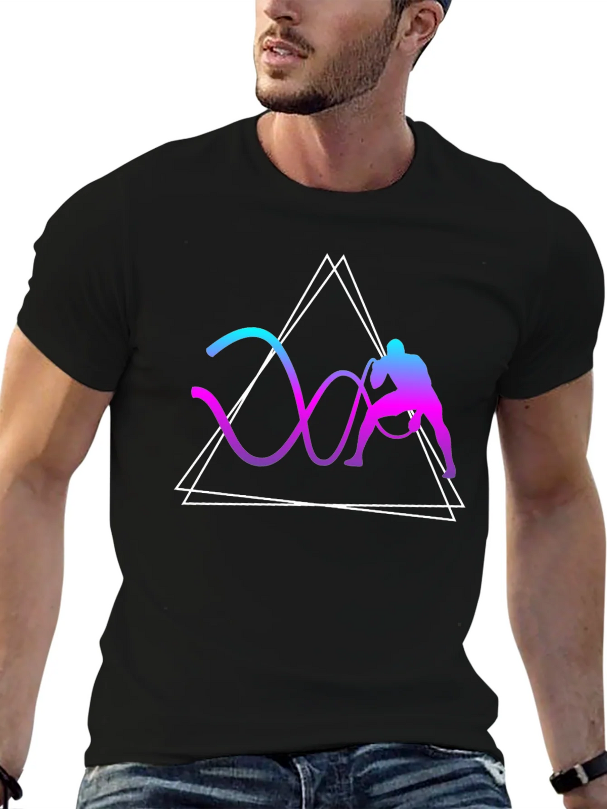 Geometric Battle Rope Training Graphic Tee product image 9