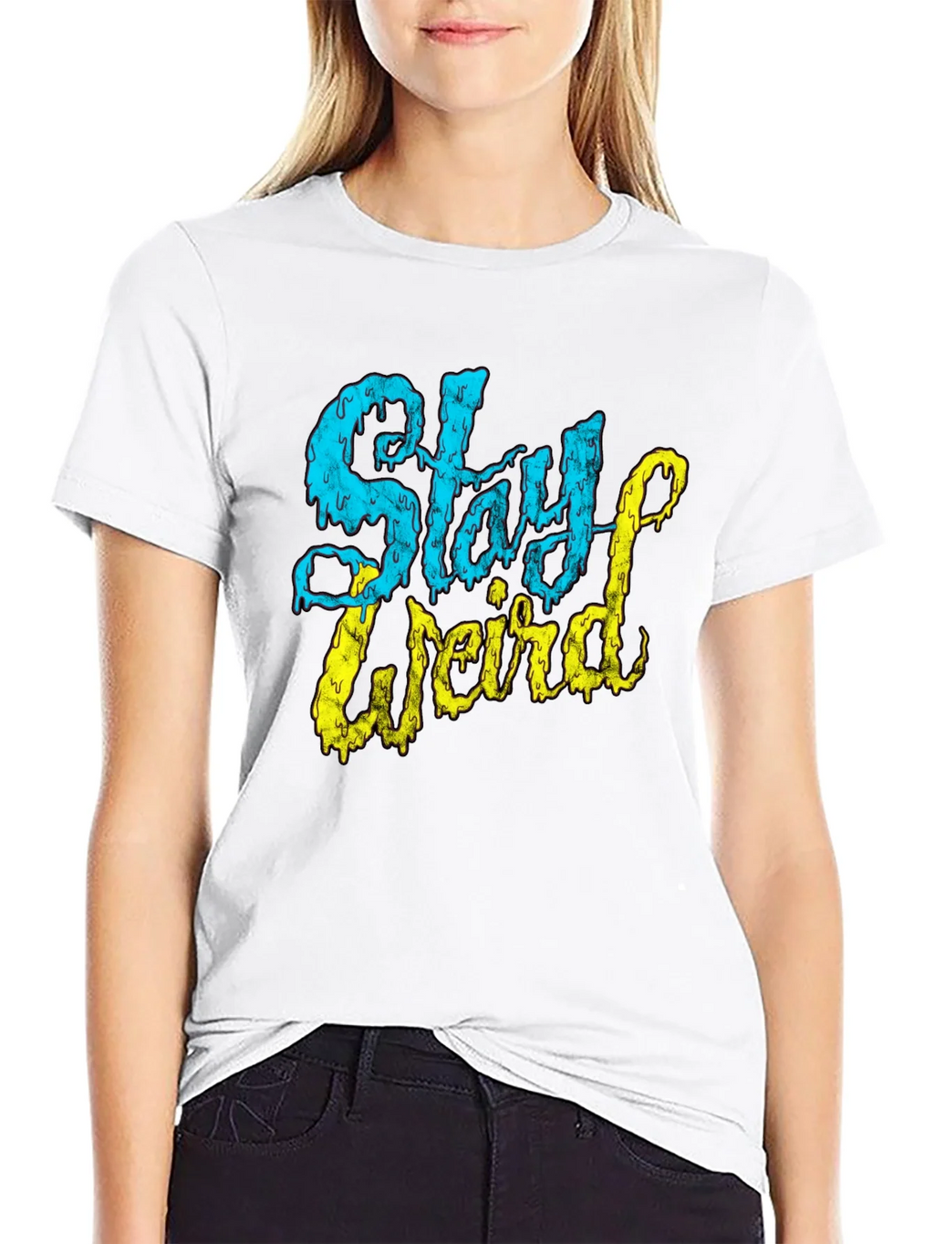 Stay Weird Graphic T-Shirt - Black Tee product image 11