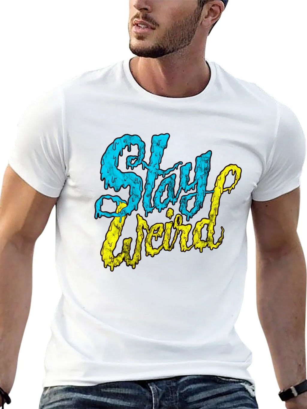 Stay Weird Graphic T-Shirt - Black Tee product image 4