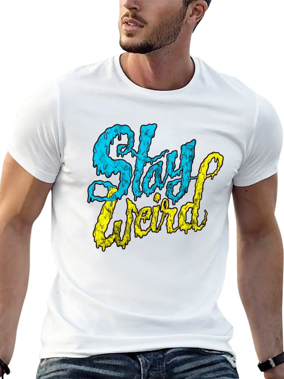 Stay Weird Graphic T-Shirt - Black Tee product image 4