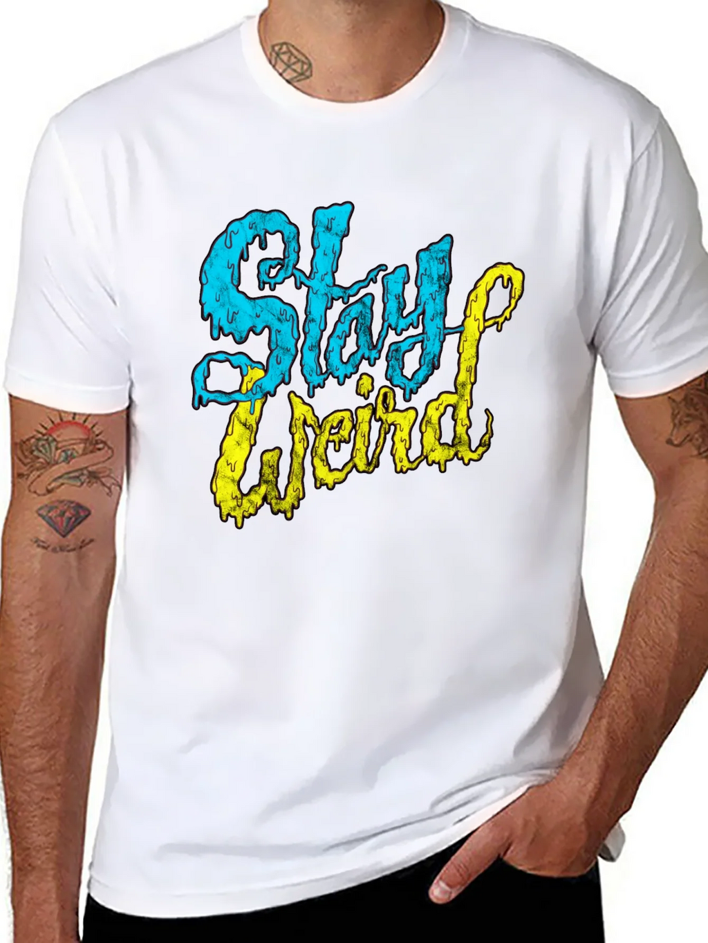 Stay Weird Graphic T-Shirt - Black Tee product image 10