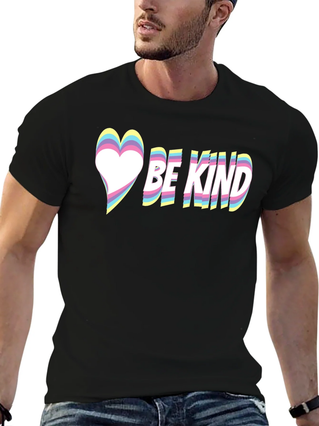 Be Kind Heart Graphic Tee - Black Casual T-Shirt product image 9