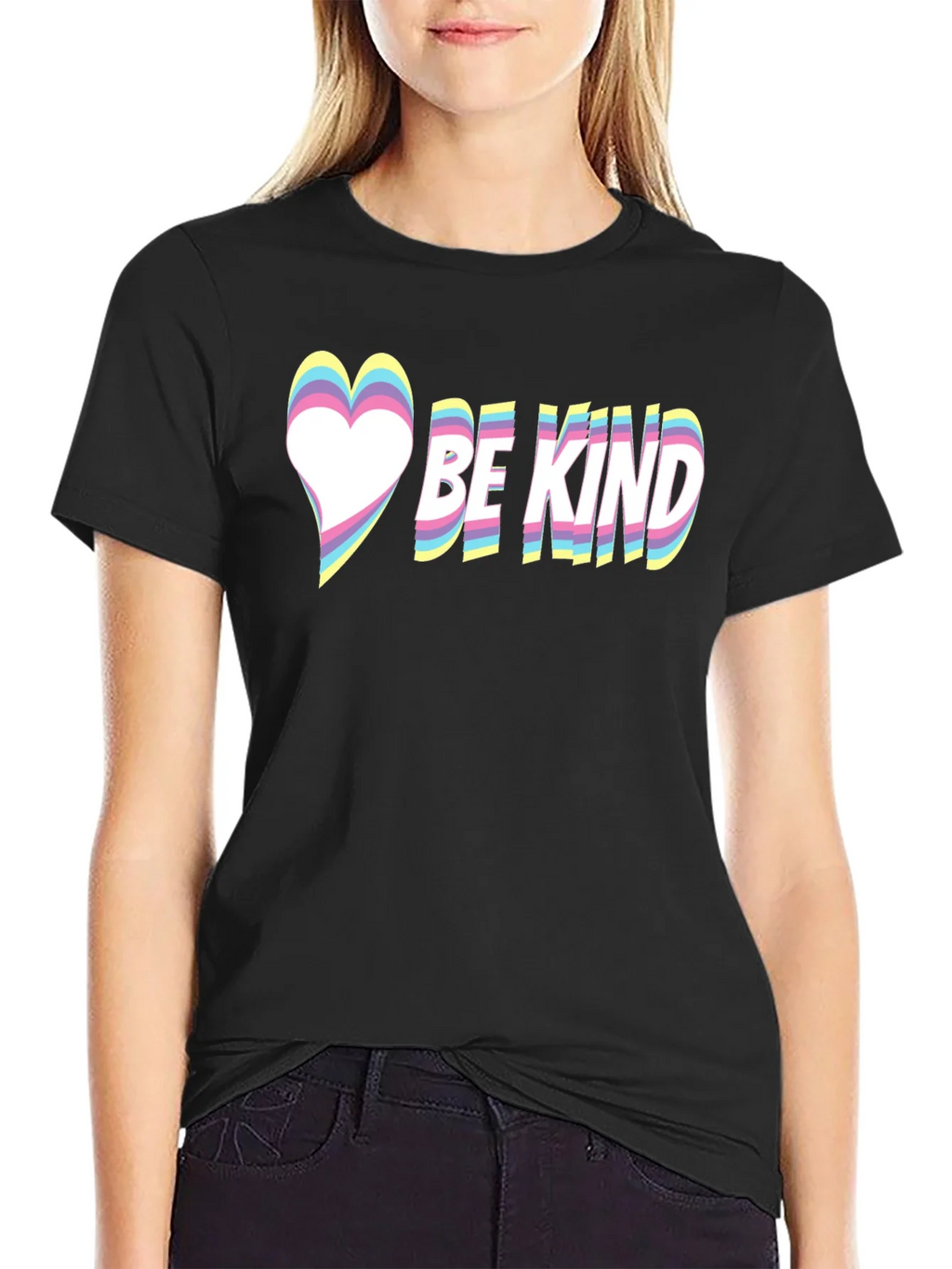 Be Kind Heart Graphic Tee - Black Casual T-Shirt product image 5