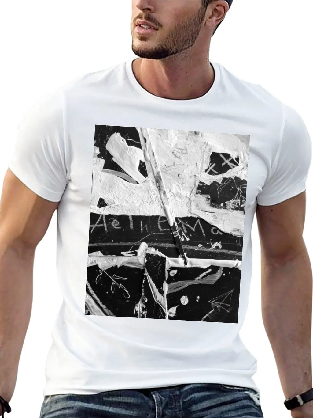 Abstract Art Black T-Shirt: Unique Graphic Tee product image 4