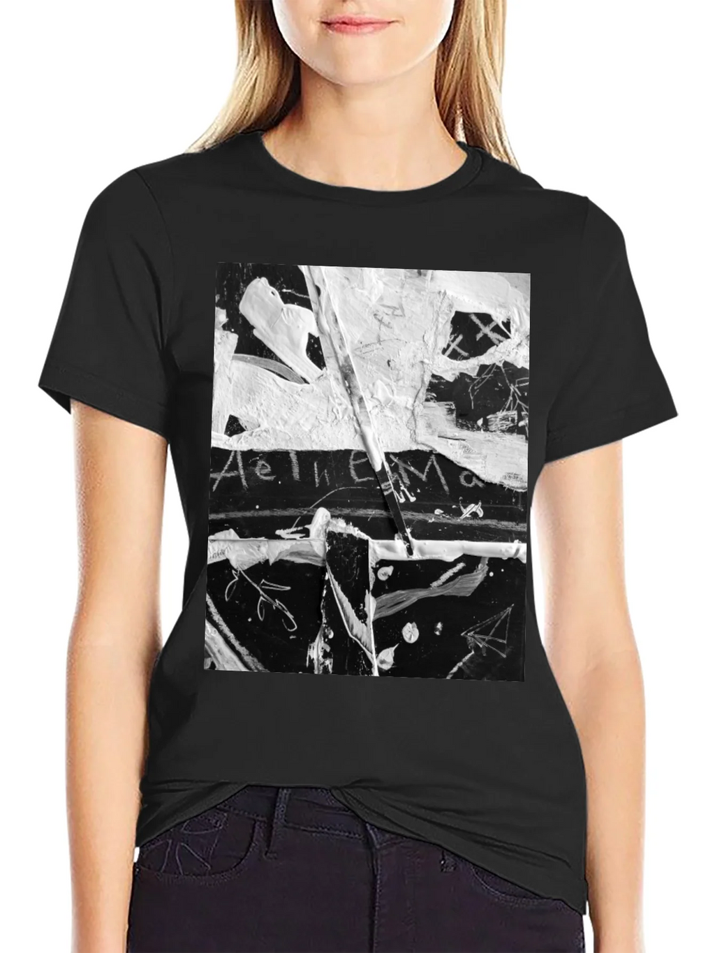 Abstract Art Black T-Shirt: Unique Graphic Tee product image 5