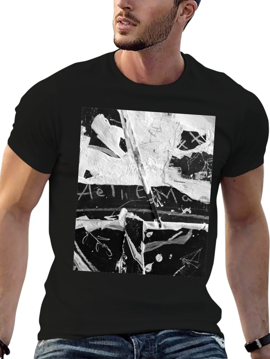 Abstract Art Black T-Shirt: Unique Graphic Tee product image 9