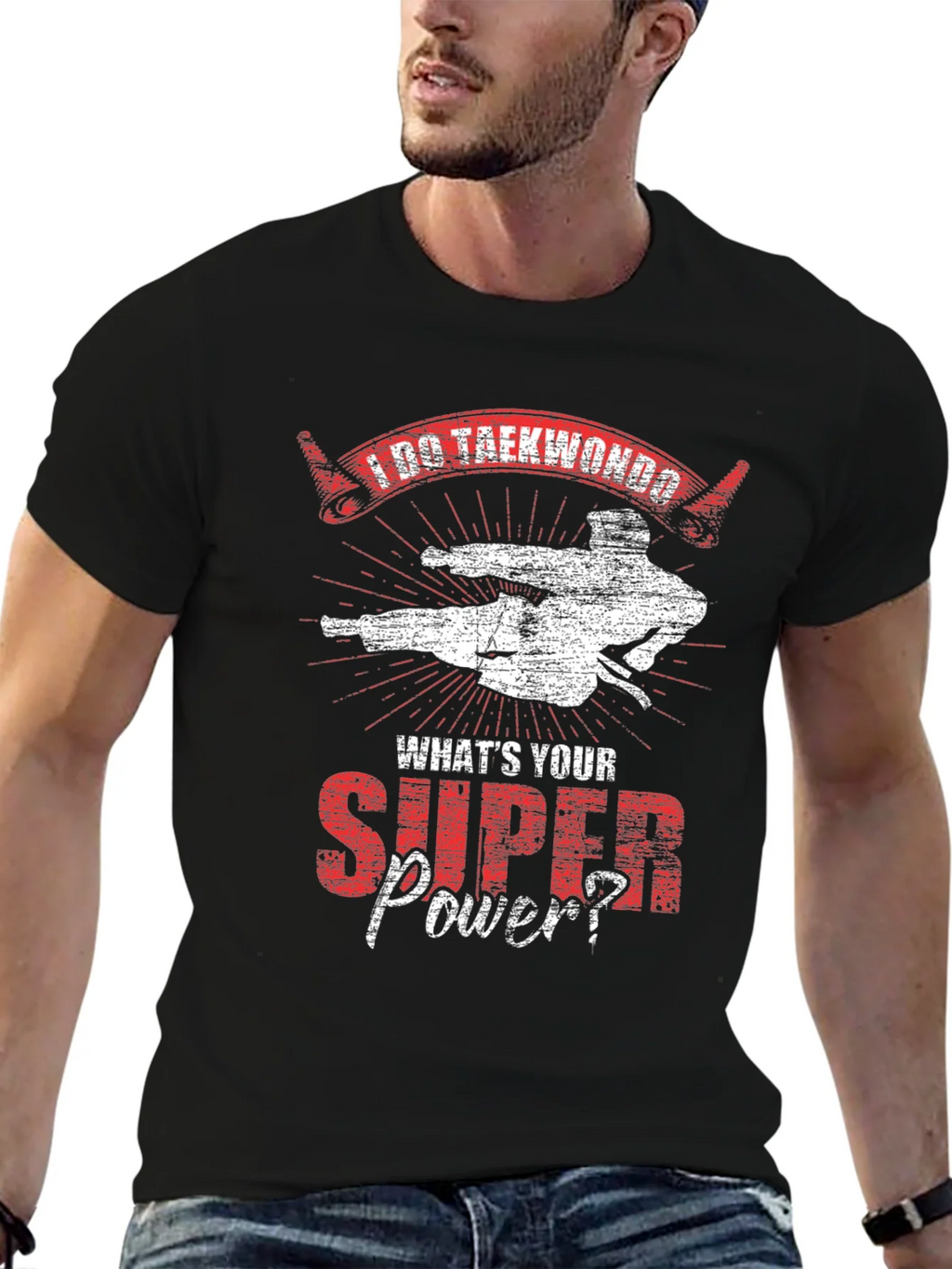 I Do Taekwondo Whats Your Super Power Black T-Shirt product image 9