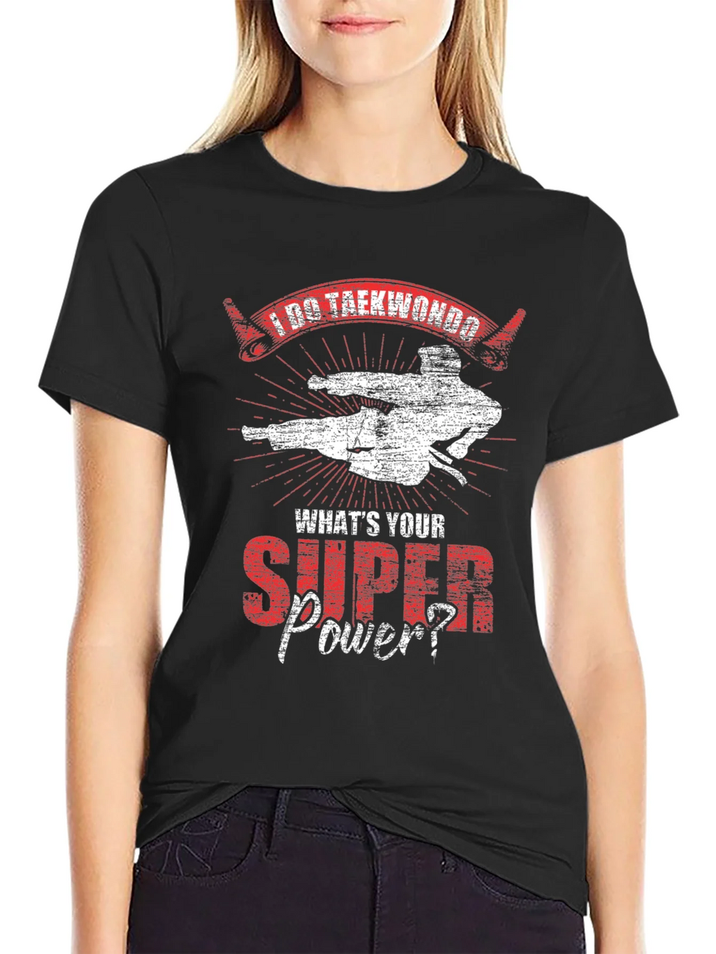 I Do Taekwondo Whats Your Super Power Black T-Shirt product image 5