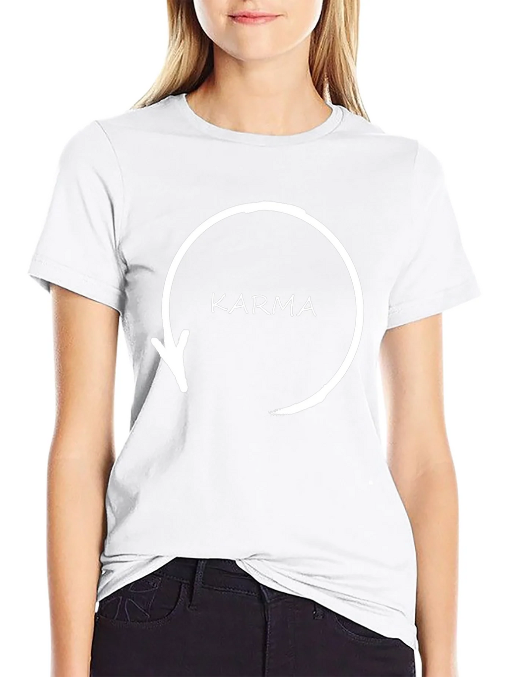 Karma Arrow Circle T-Shirt - Black Graphic Tee product image 11