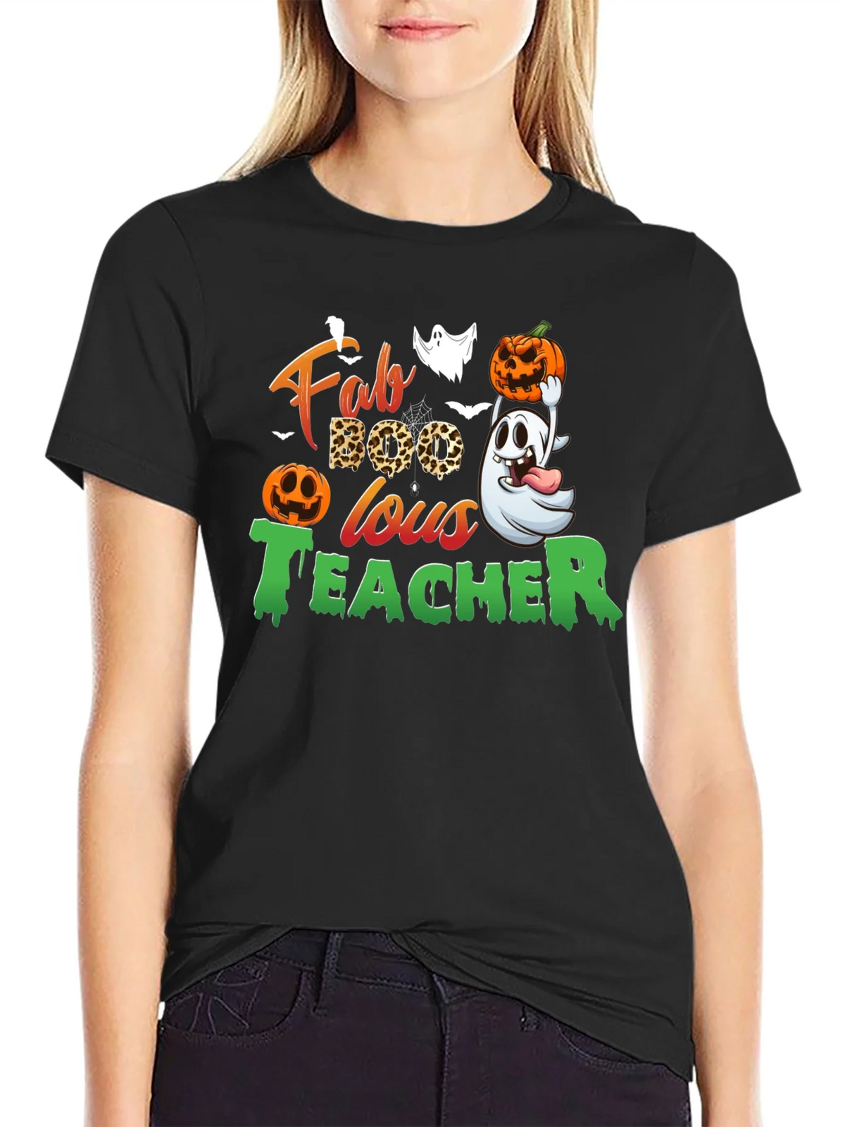 Fab-BOO-lous Teacher Halloween T-Shirt product image 5