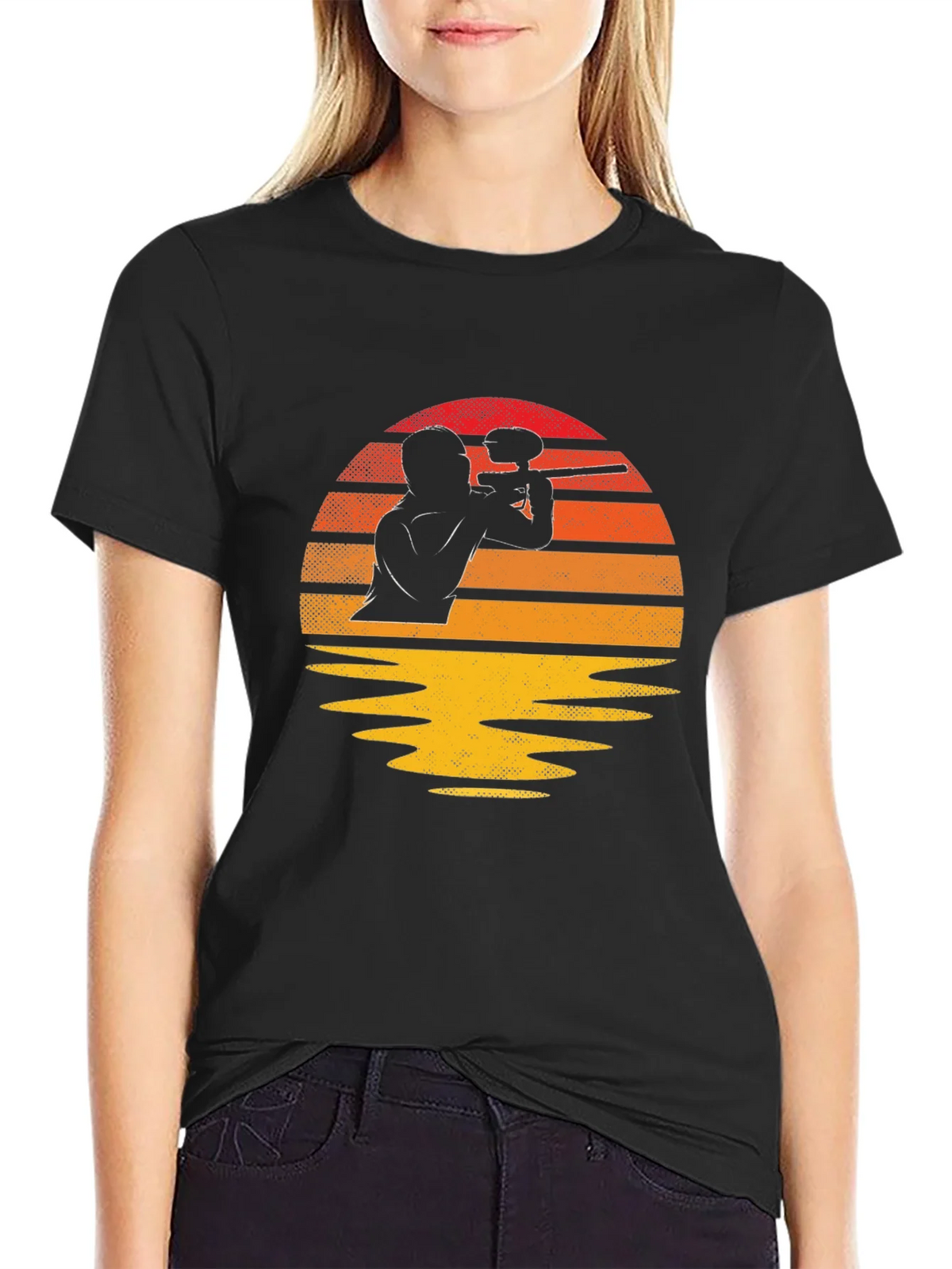 Paintball Sunset Graphic Tee - Black product image 5