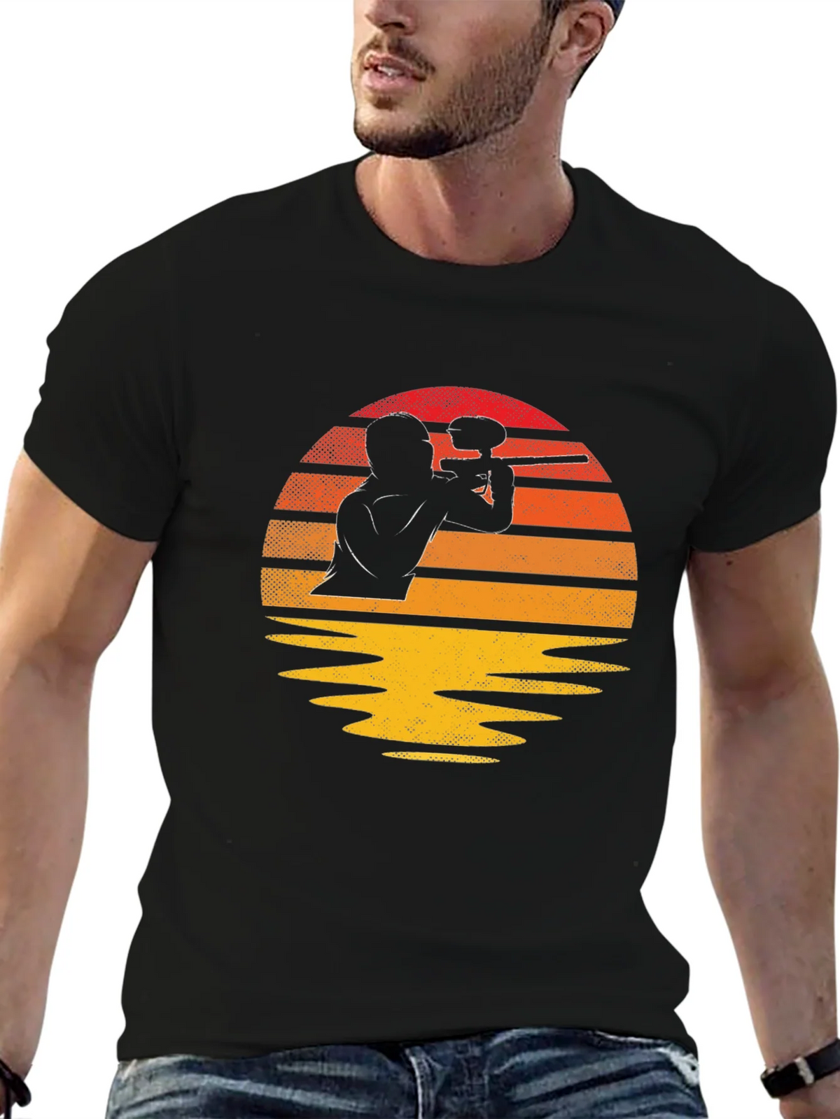 Paintball Sunset Graphic Tee - Black product image 9