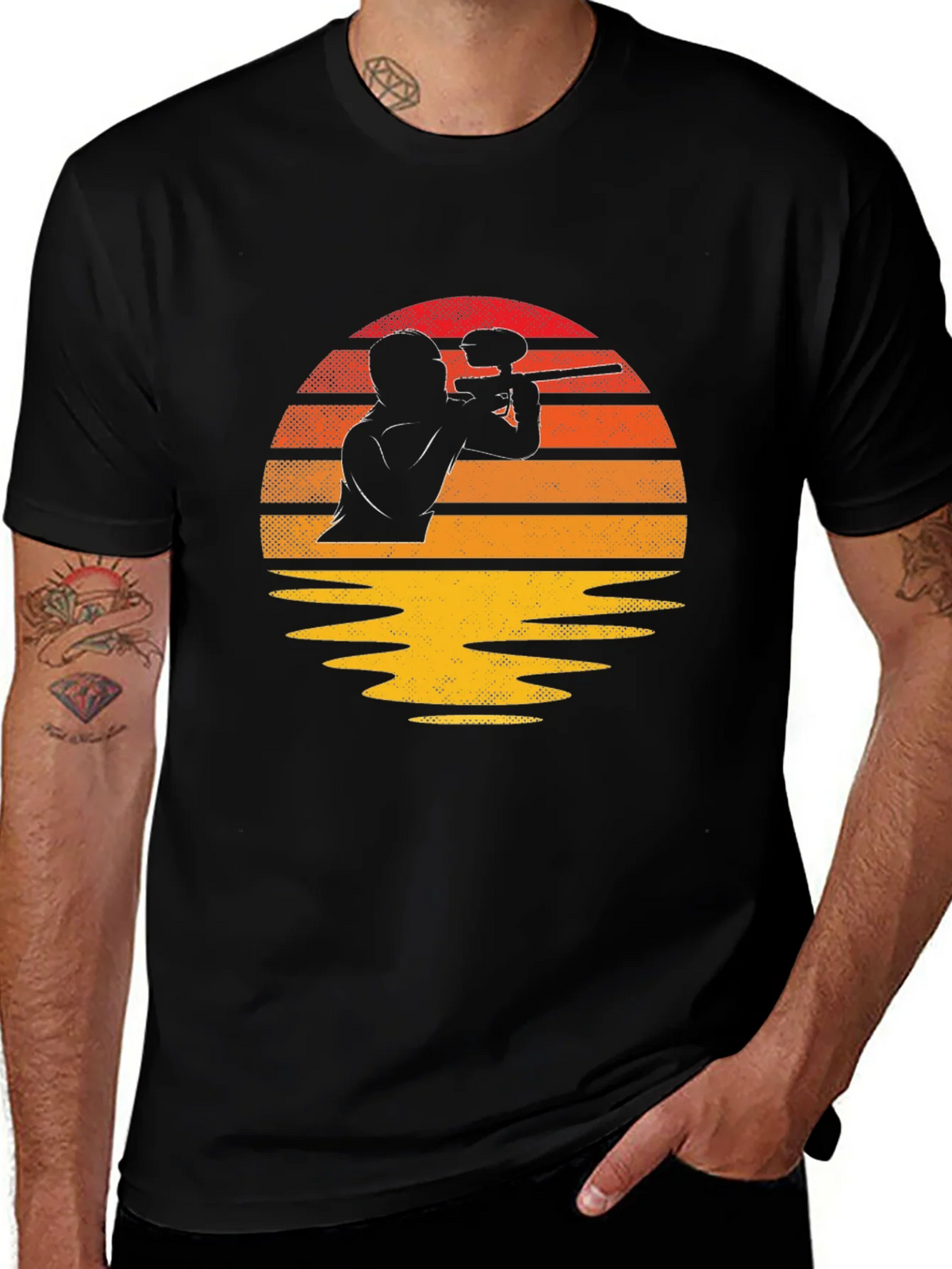 Paintball Sunset Graphic Tee - Black product image 1