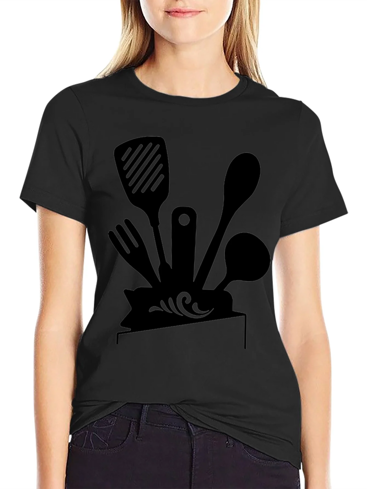 Chefs Kitchen Tool Tee - Black Graphic T-Shirt product image 5