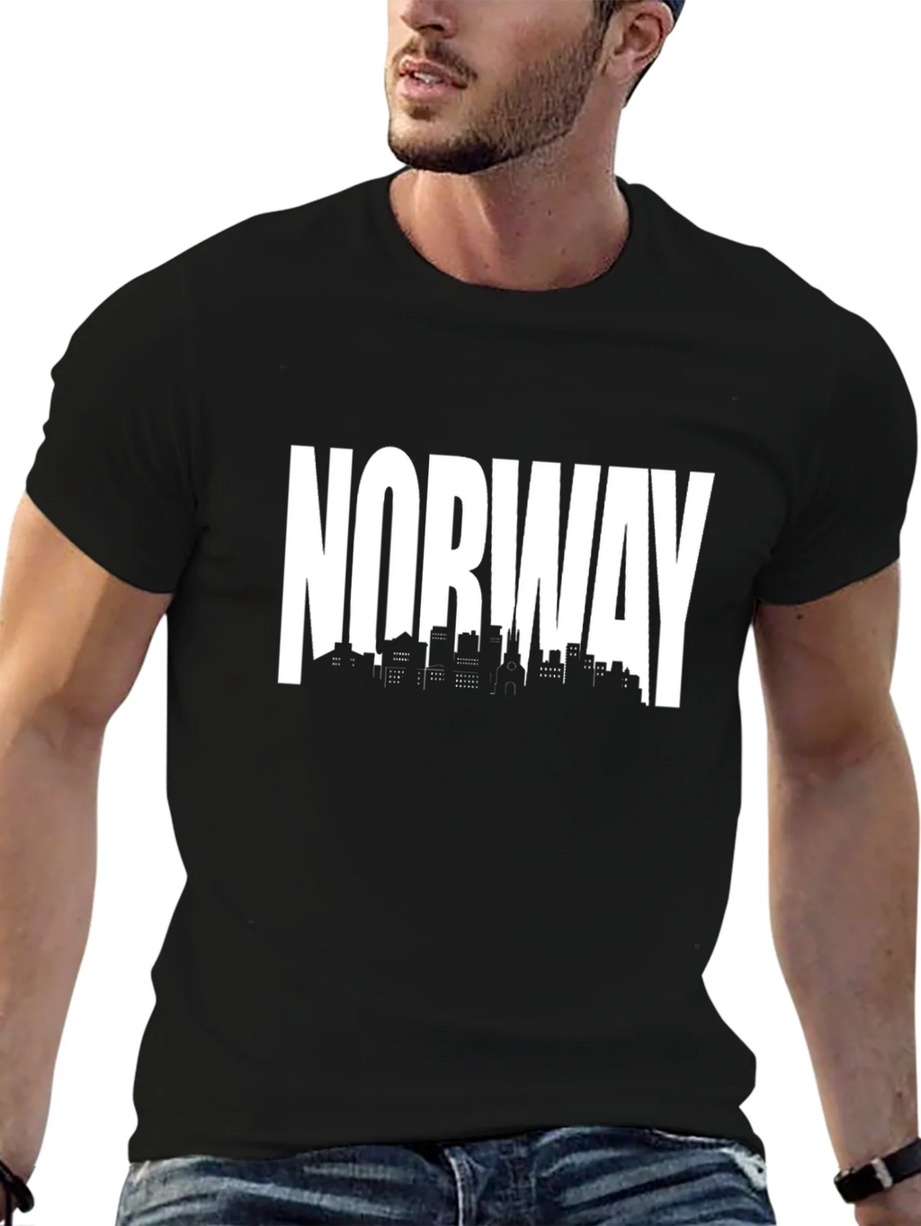 Norway Skyline Black T-Shirt product image 6