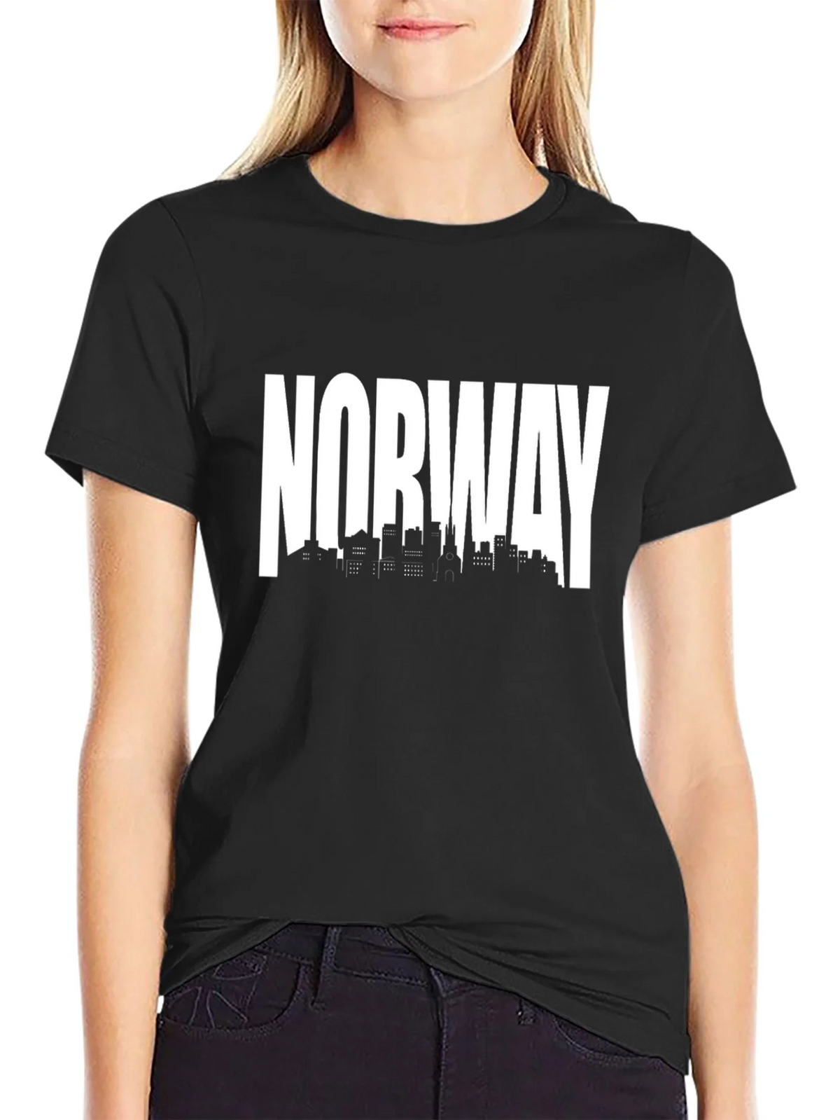Norway Skyline Black T-Shirt product image 2