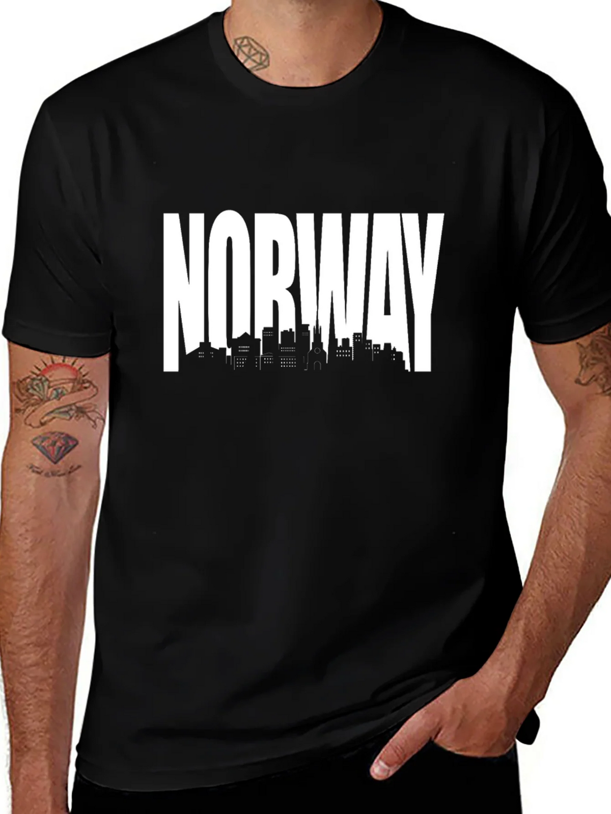 Norway Skyline Black T-Shirt product image 1