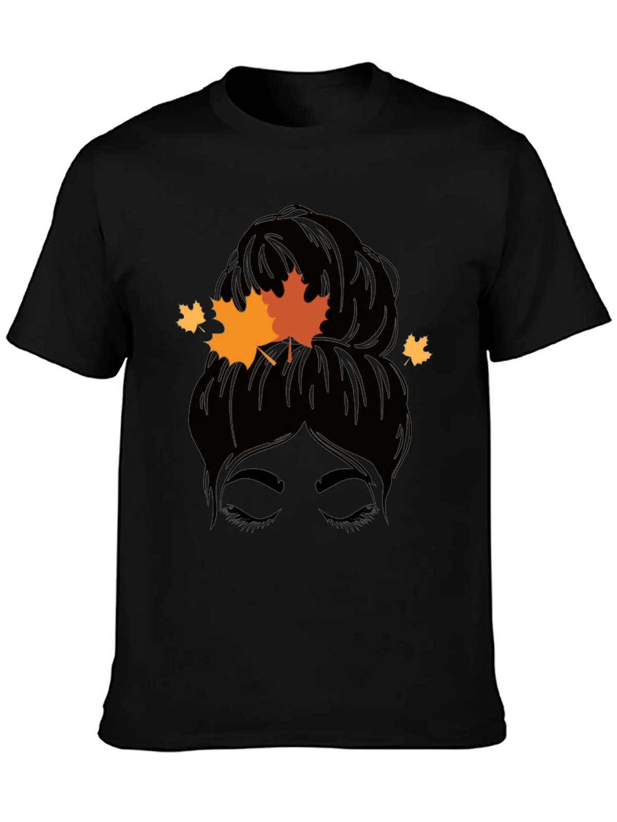 Autumn Messy Bun T-Shirt - Fall Vibes product image 6