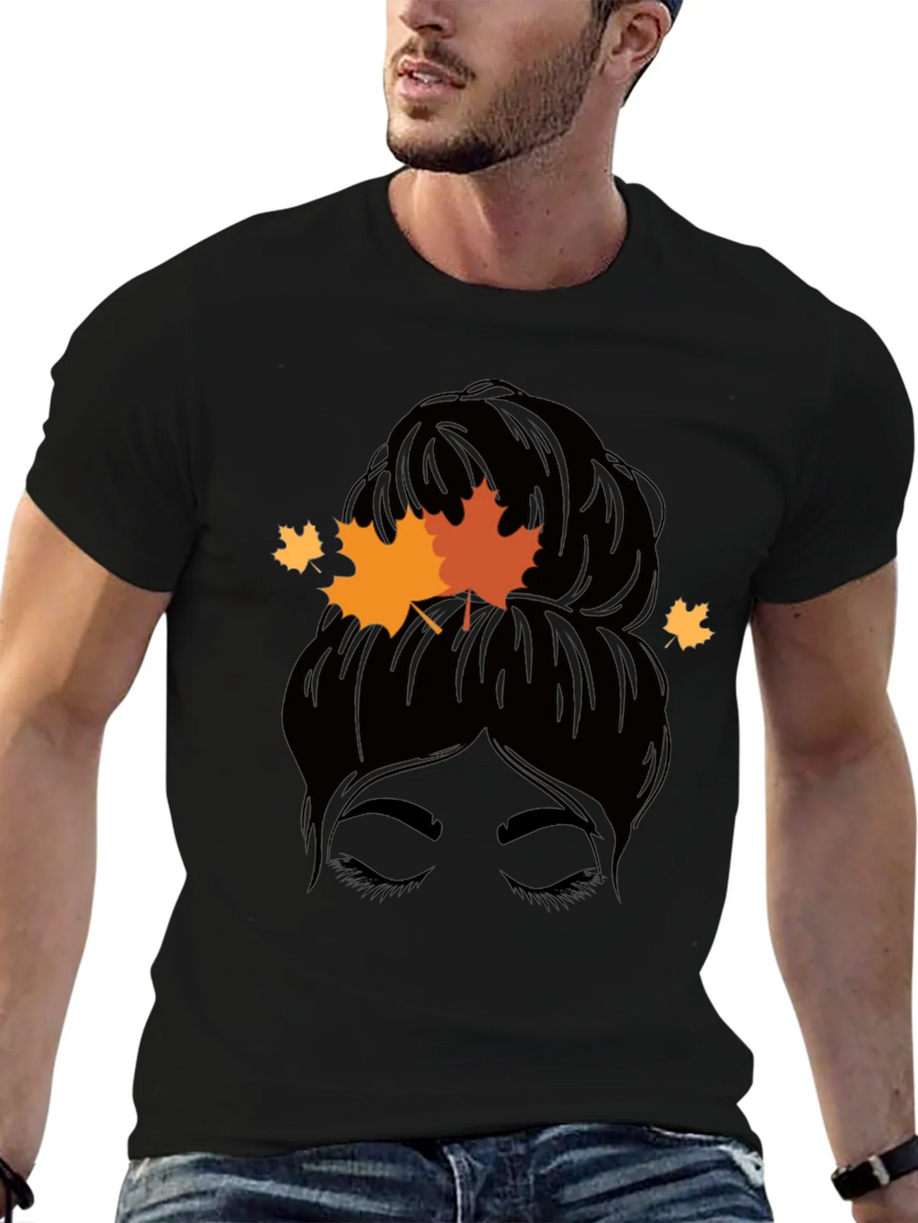 Autumn Messy Bun T-Shirt - Fall Vibes product image 9