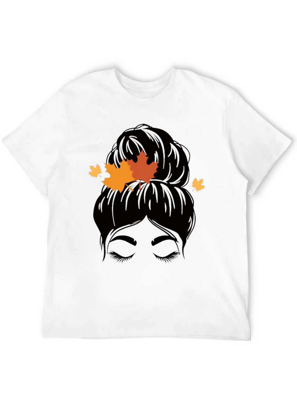 Autumn Messy Bun T-Shirt - Fall Vibes product image 3