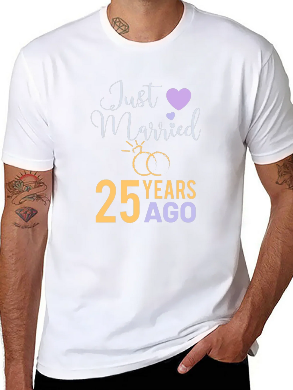 25th Anniversary T-Shirt - Just Married 25 Years Ago product image 10