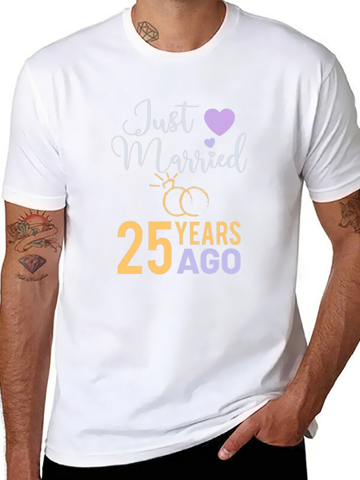 25th Anniversary T-Shirt - Just Married 25 Years Ago product image 10