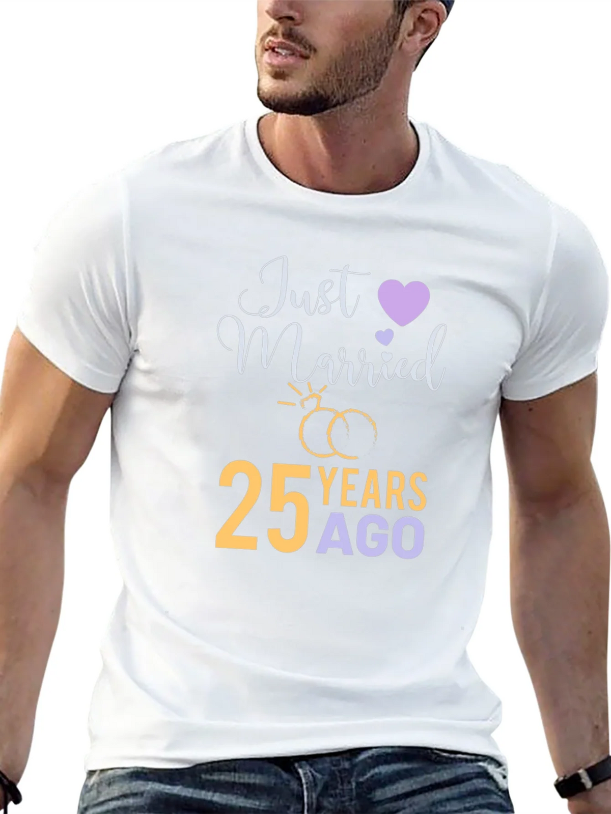 25th Anniversary T-Shirt - Just Married 25 Years Ago product image 4